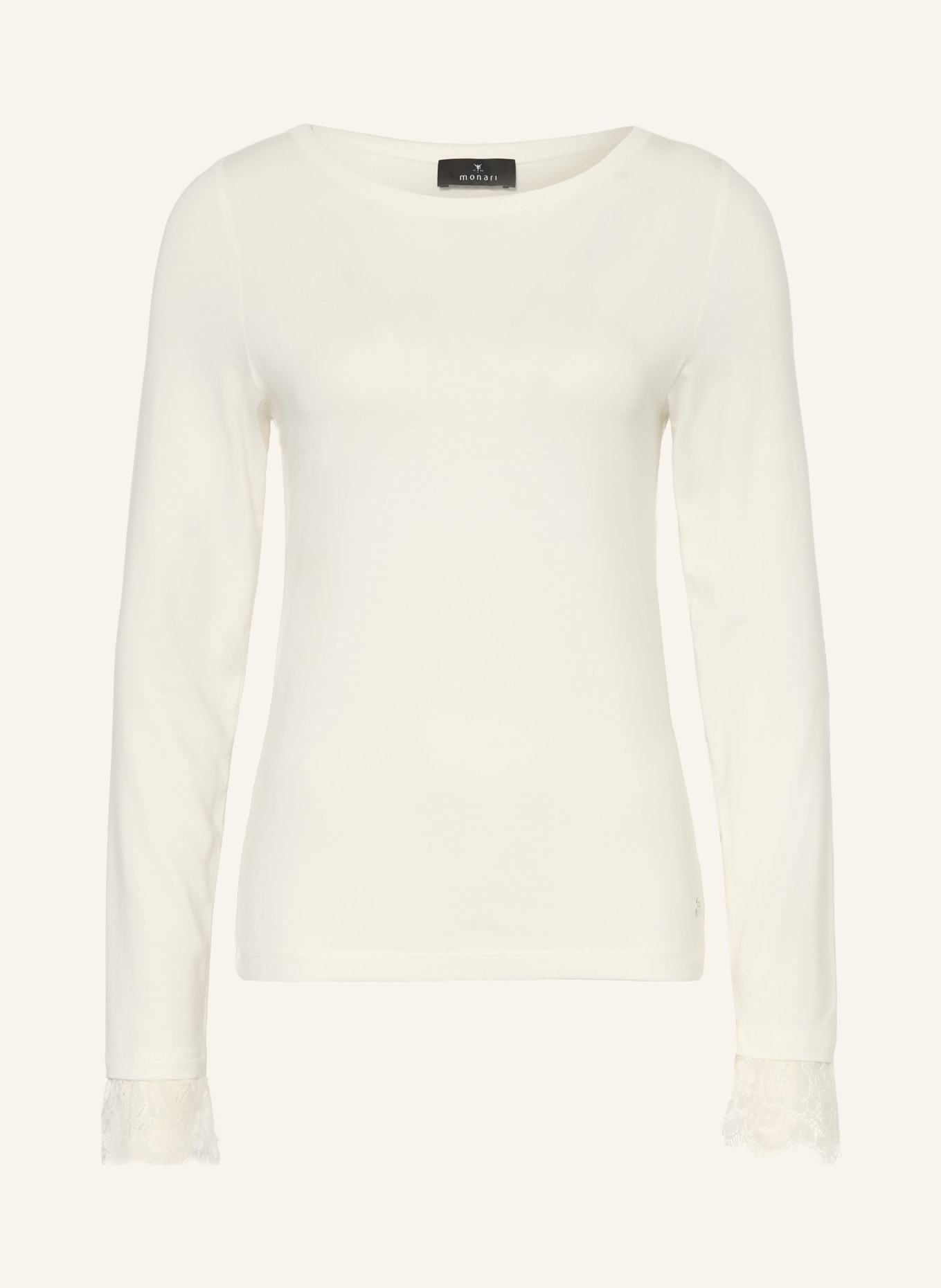monari Longsleeve mit Spitze: WEISS