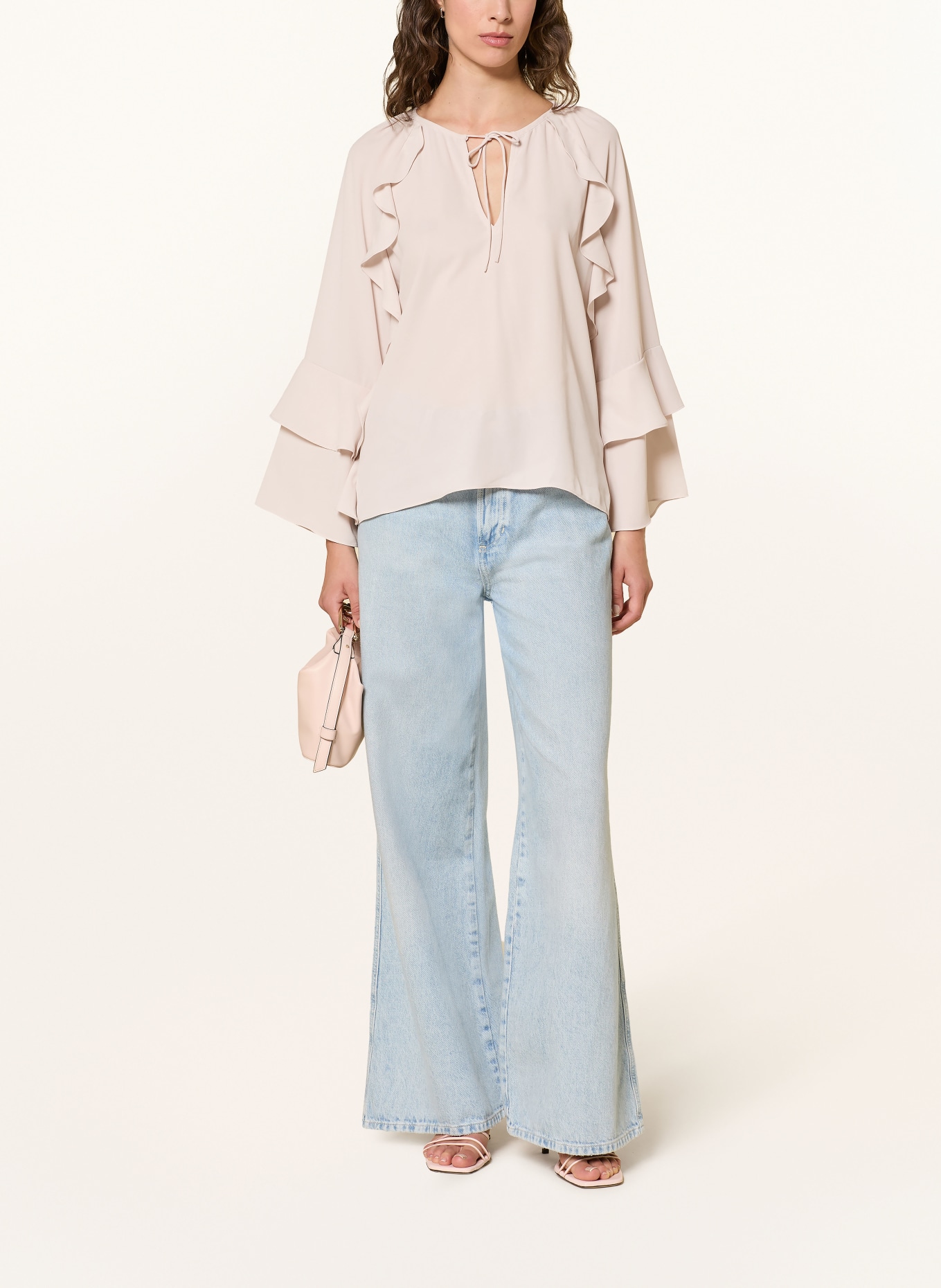 monari Blusenshirt mit Volants: HELLROSA