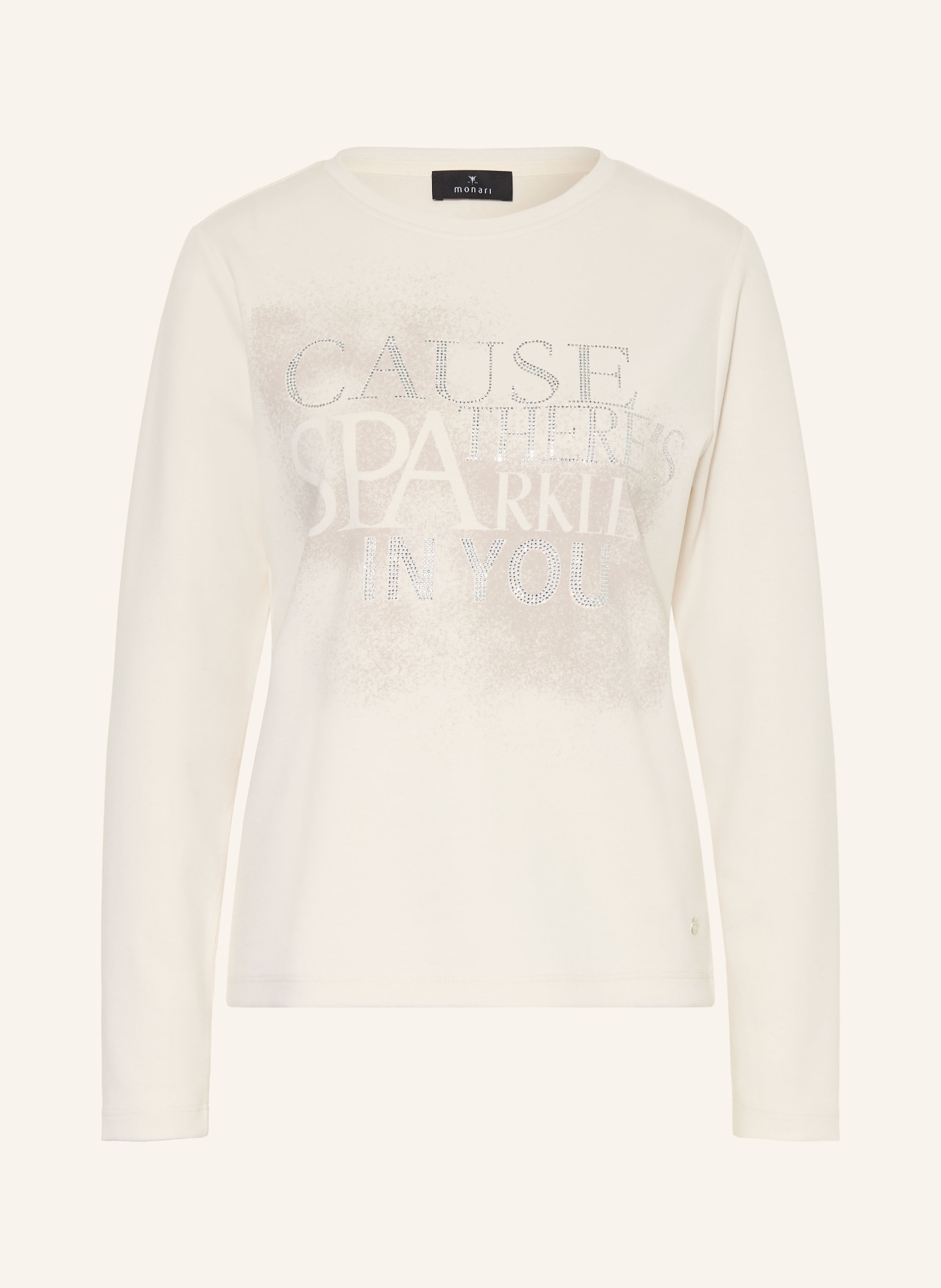 monari Sweatshirt met sierstenen: WIT