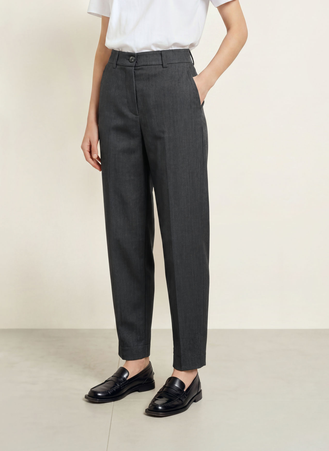 Marc O'Polo Trousers: DARK GRAY / LIGHT GRAY