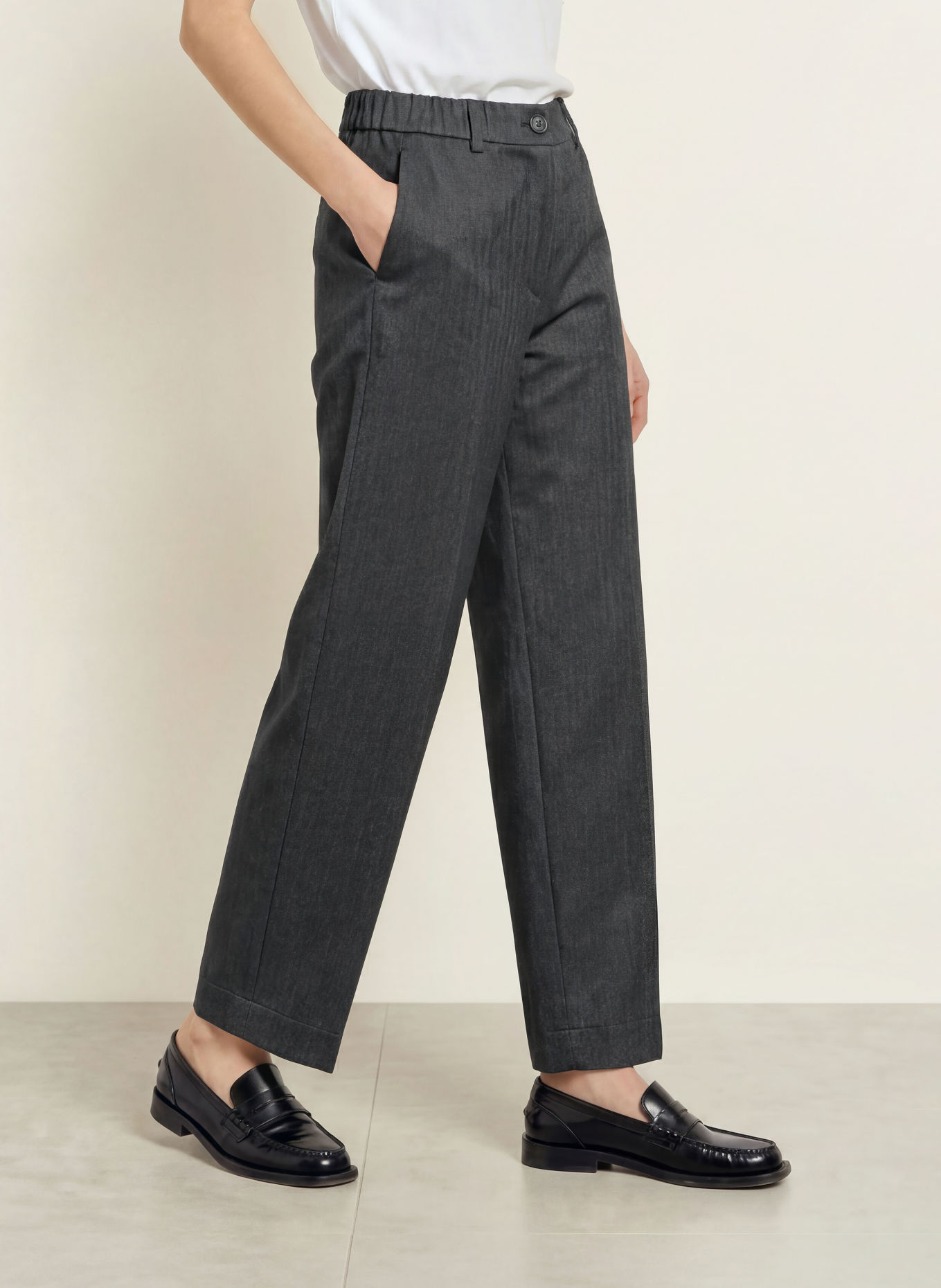 Marc O'Polo Trousers: DARK GRAY / LIGHT GRAY