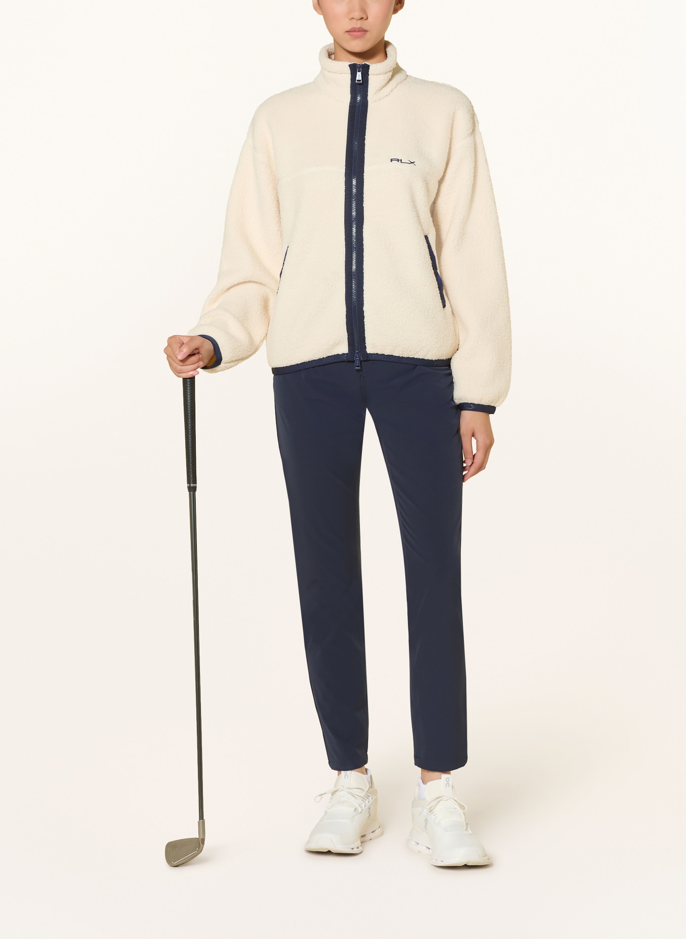 RLX RALPH LAUREN Fleece jacket: CREAM / DARK BLUE