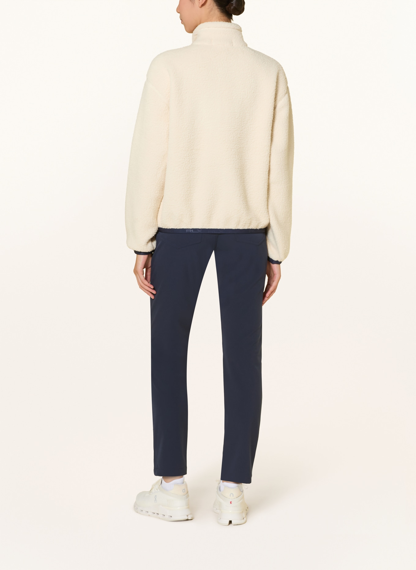RLX RALPH LAUREN Fleece jacket: CREAM / DARK BLUE