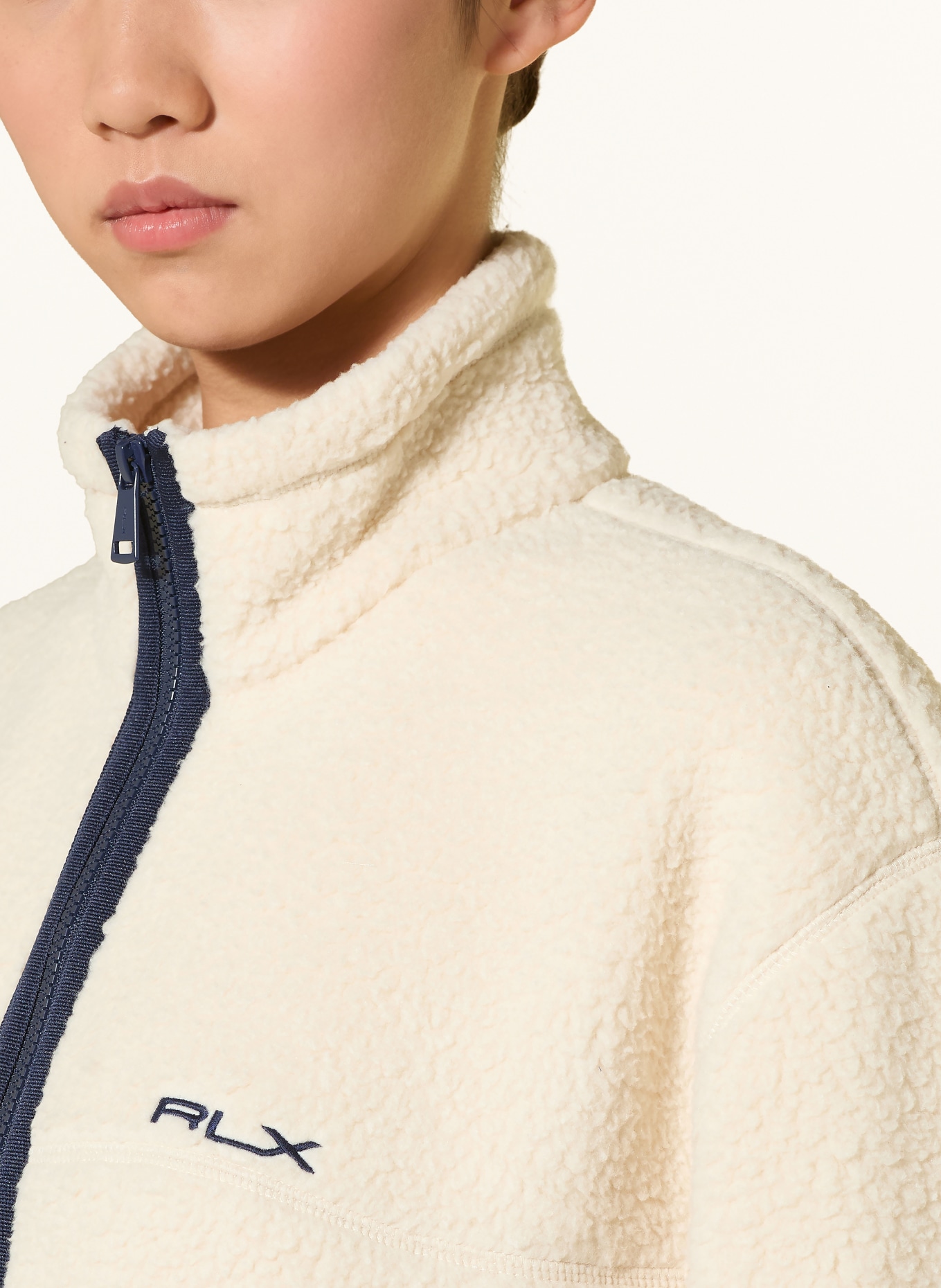 RLX RALPH LAUREN Fleece jacket: CREAM / DARK BLUE