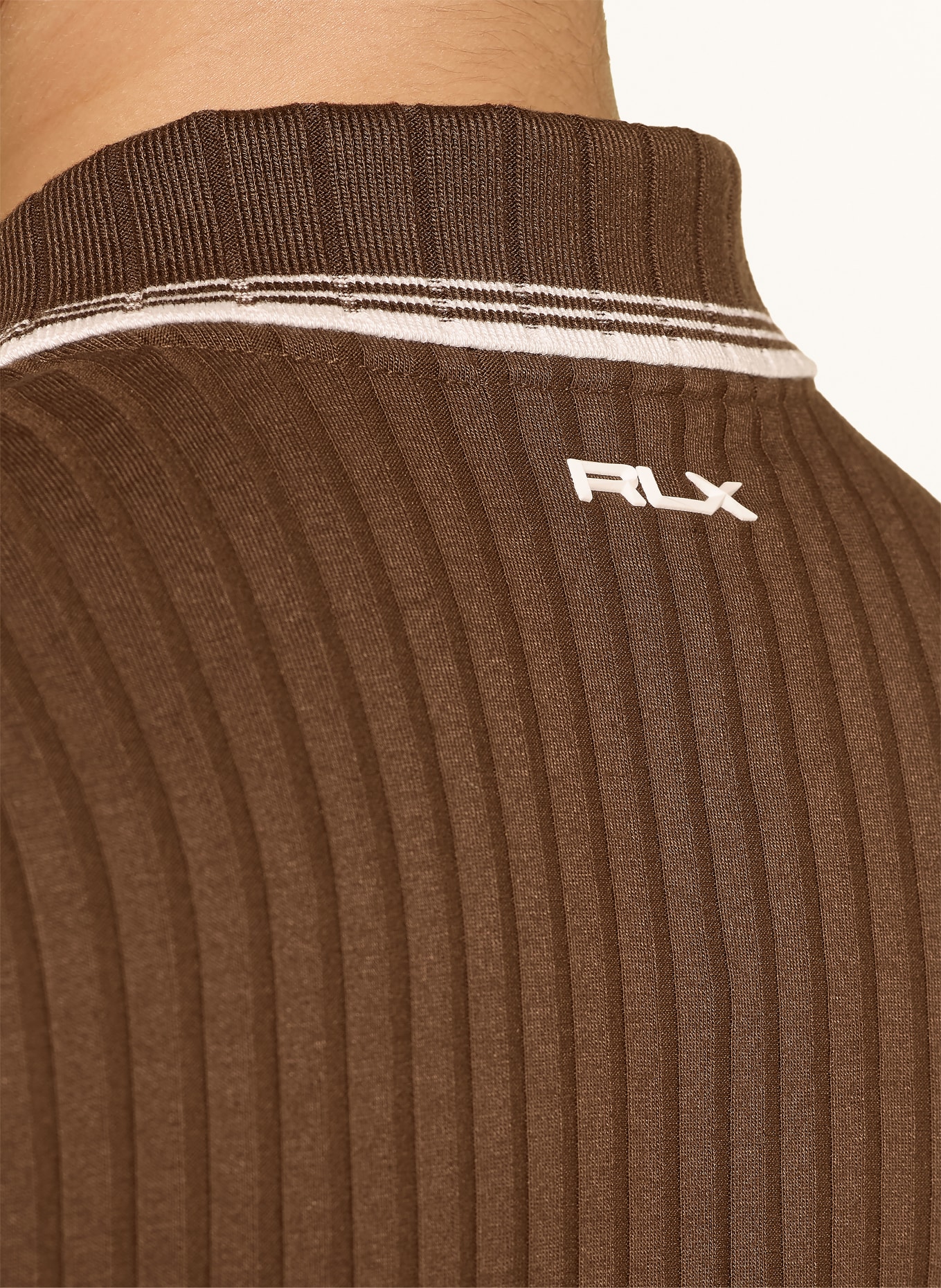 RLX RALPH LAUREN Jersey polo shirt: BROWN / WHITE
