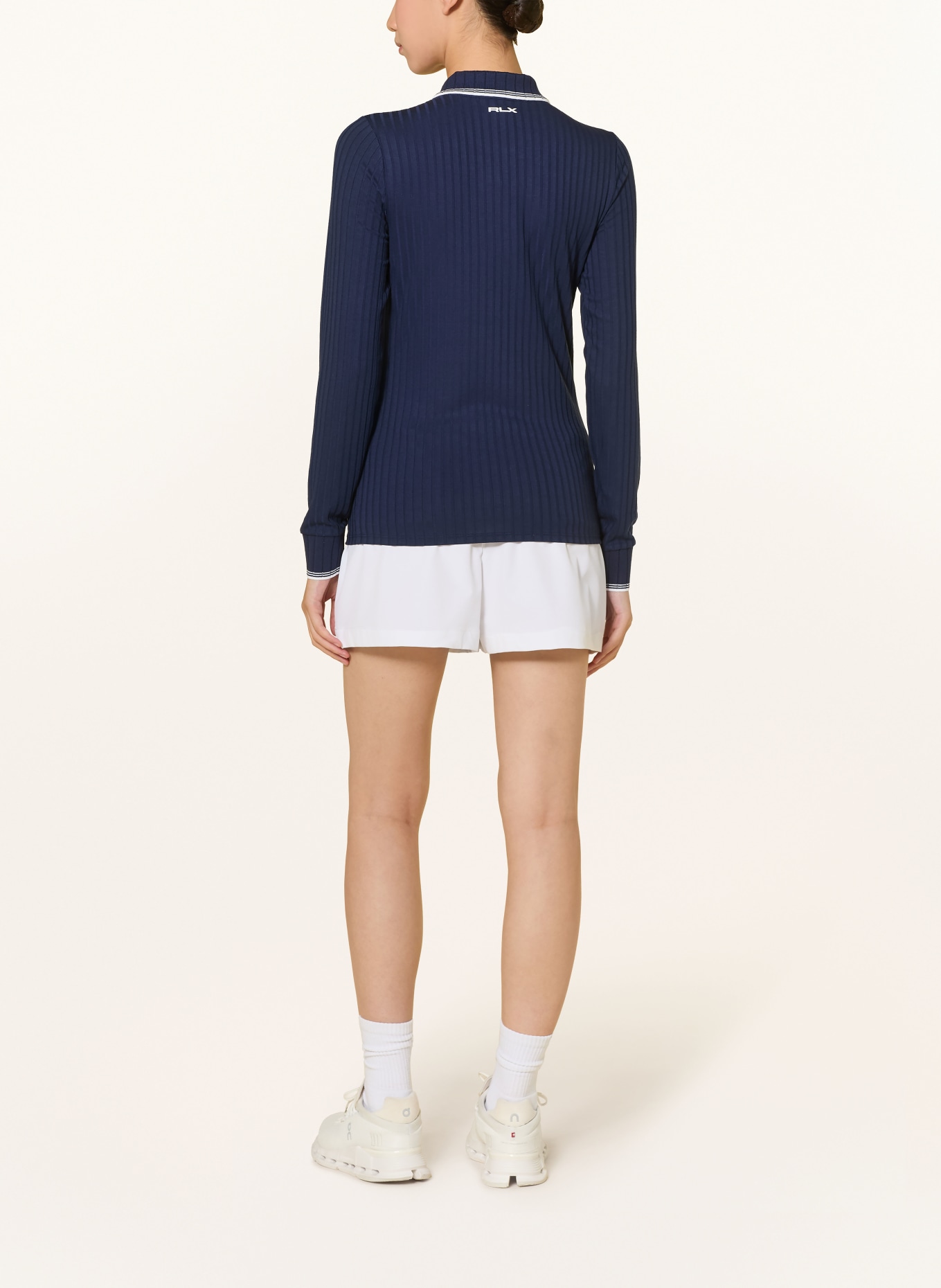 RLX RALPH LAUREN Jersey polo shirt: DARK BLUE / WHITE