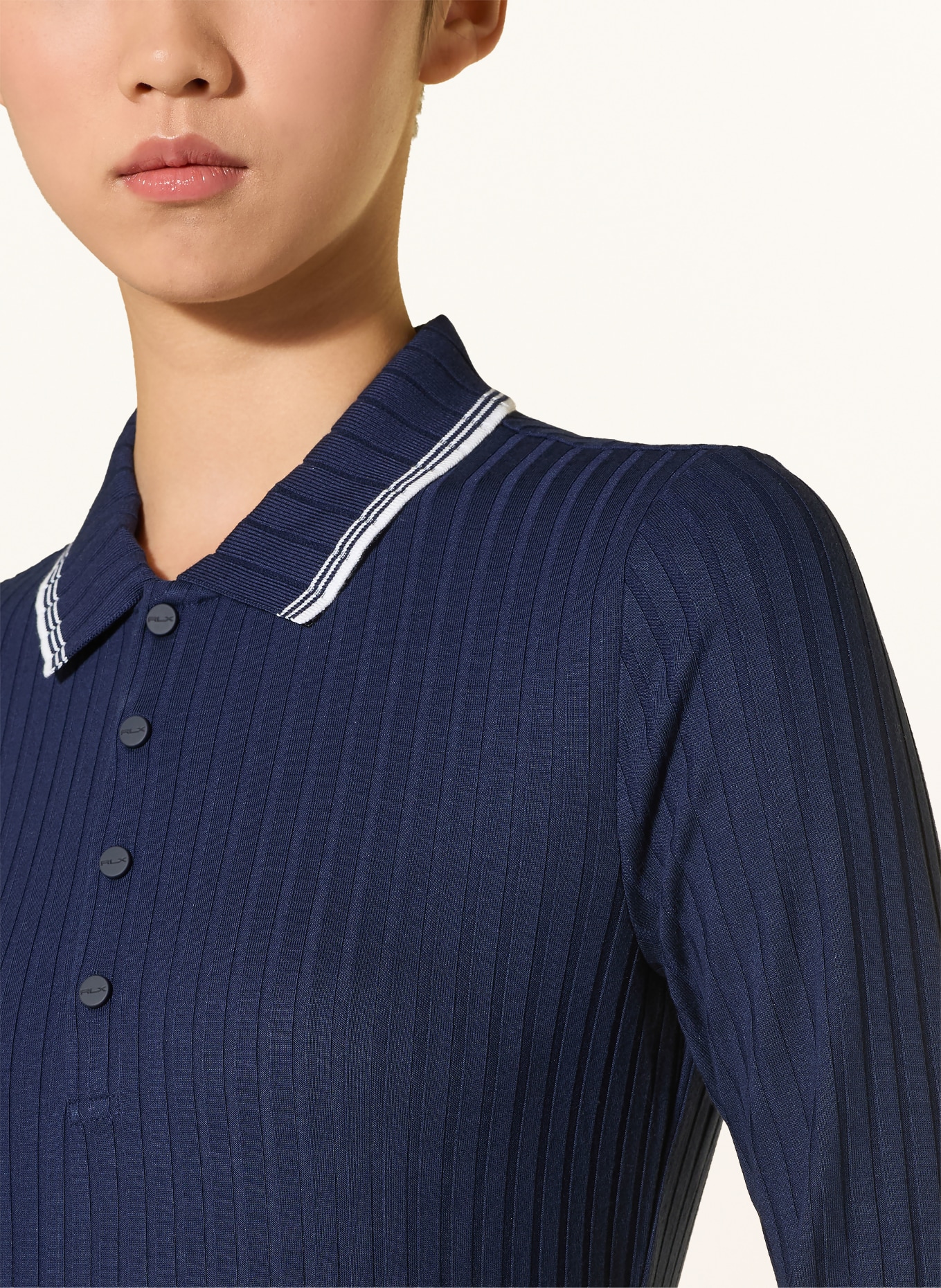 RLX RALPH LAUREN Jersey polo shirt: DARK BLUE / WHITE