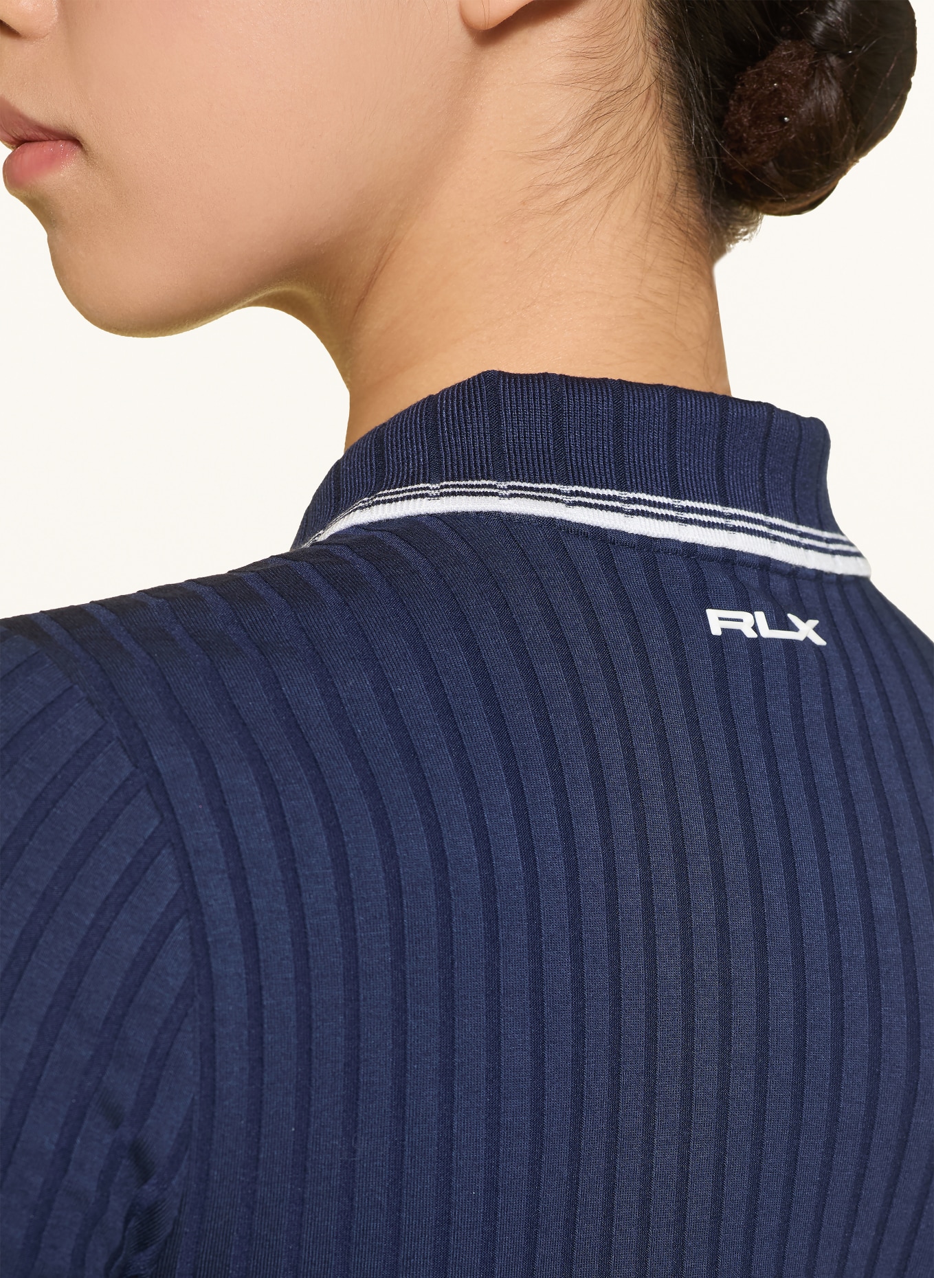 RLX RALPH LAUREN Jersey polo shirt: DARK BLUE / WHITE