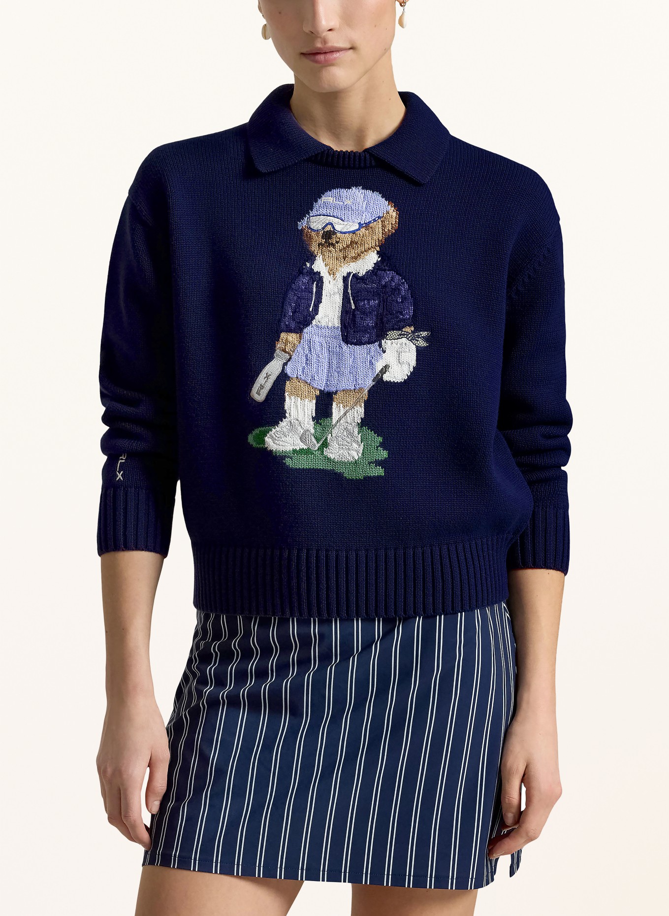 RLX RALPH LAUREN Sweater: DARK BLUE / GREEN / WHITE