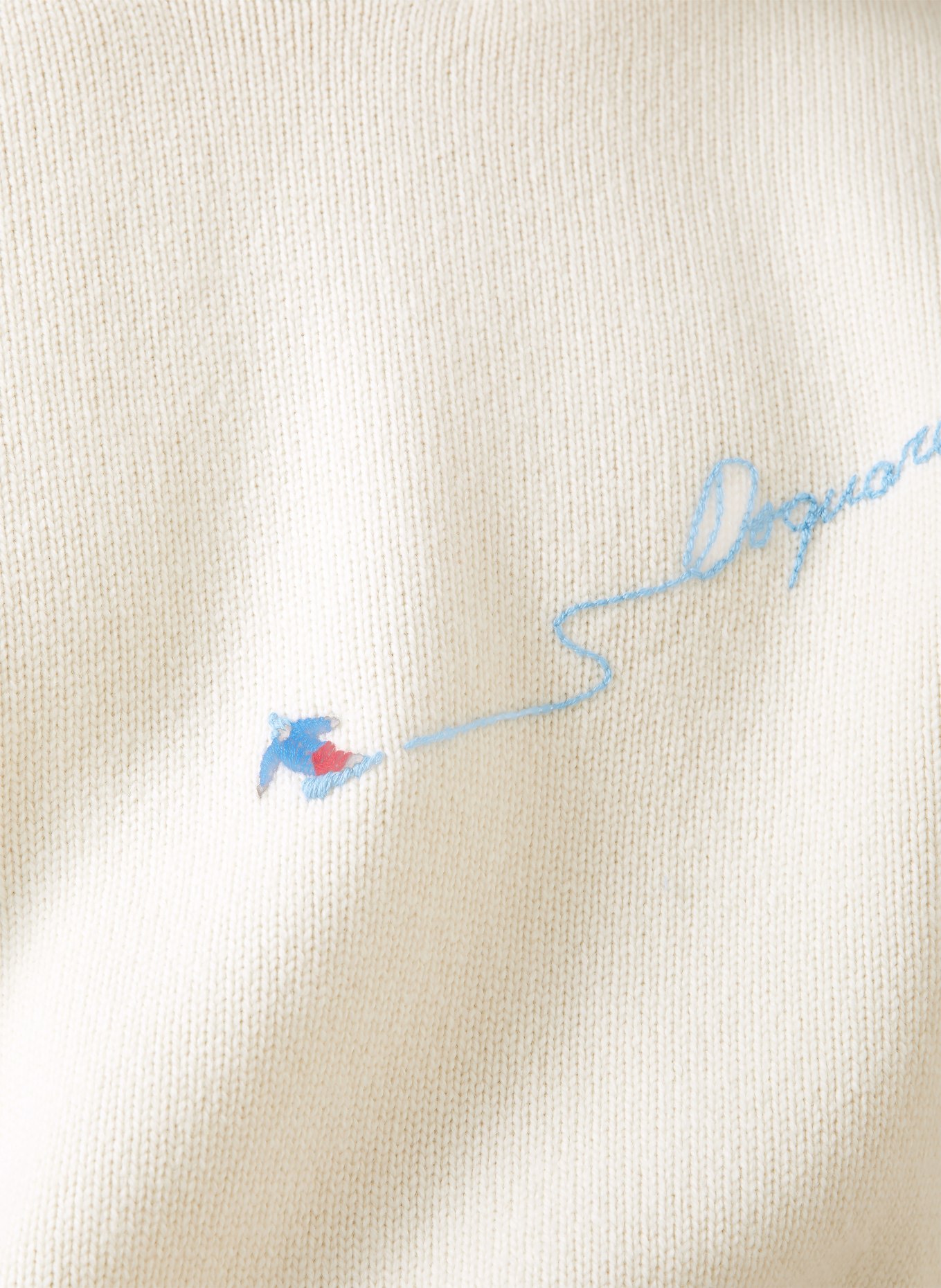 DSQUARED2 Pullover: ECRU / DUNKELROT / HELLBLAU