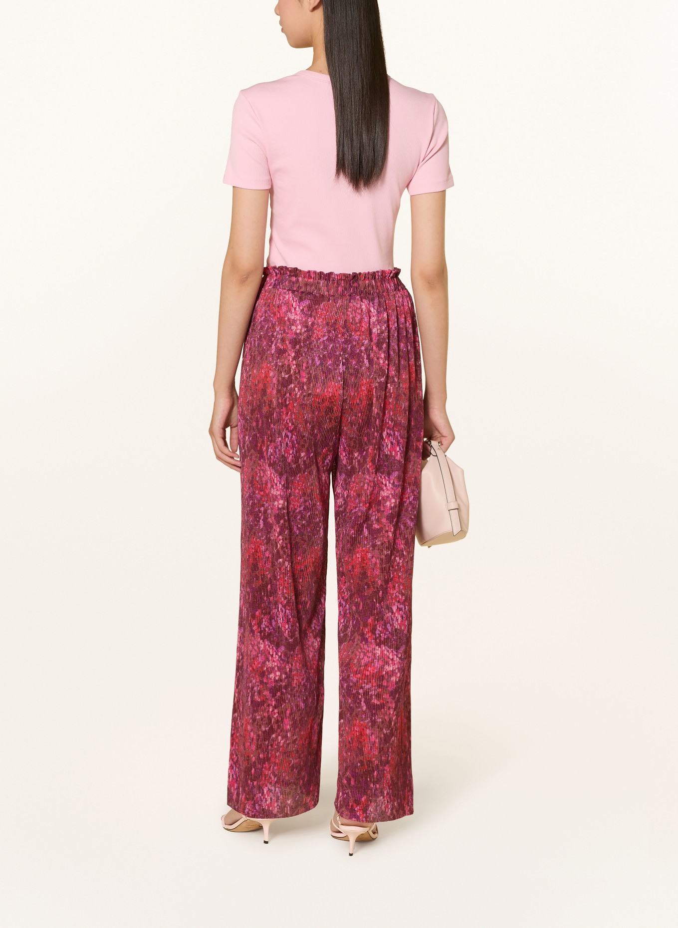 Rich & Royal Marlene-broek: DONKERPAARS / ROZE / ROOD