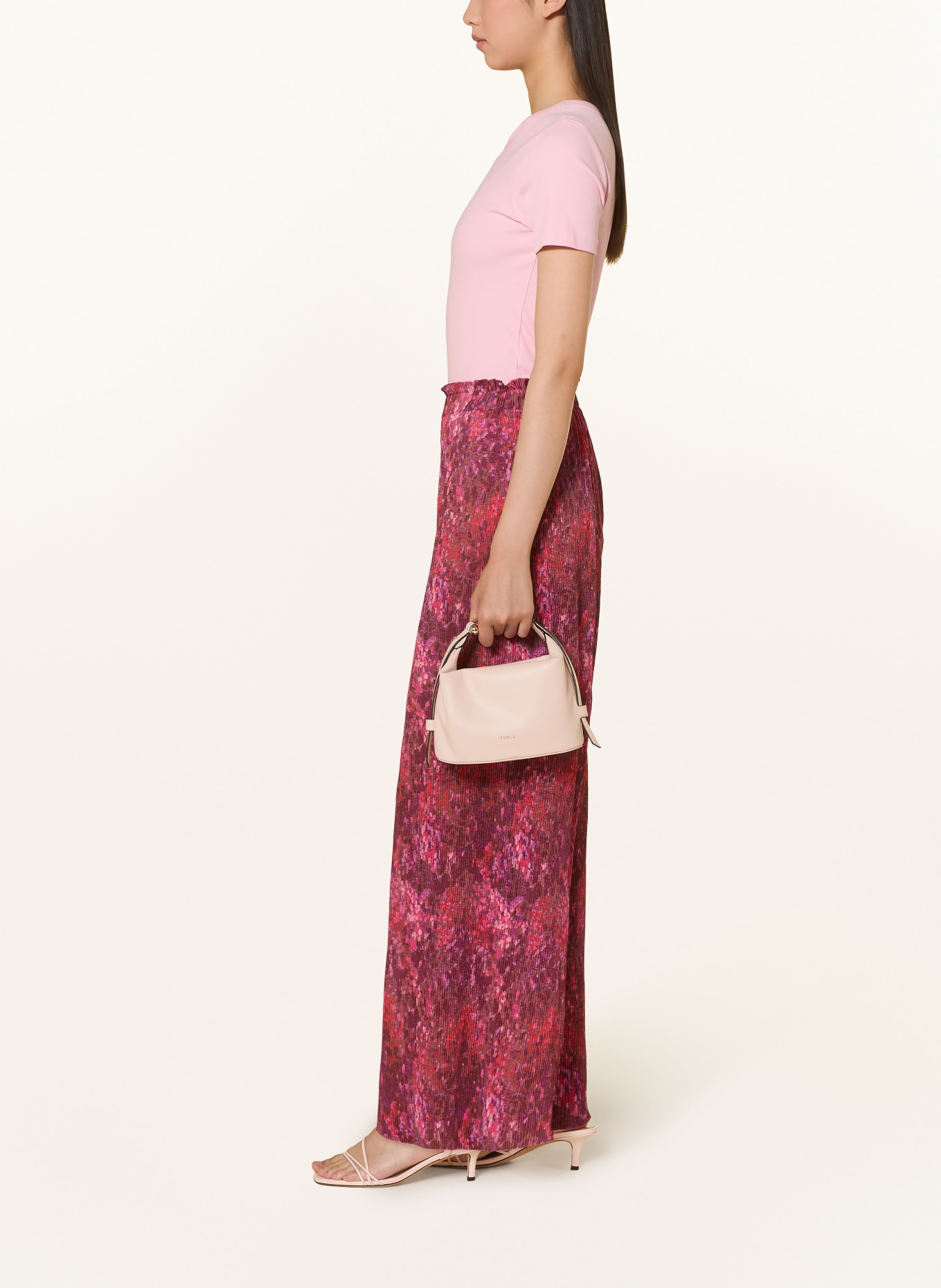 Rich & Royal Marlene-broek: DONKERPAARS / ROZE / ROOD