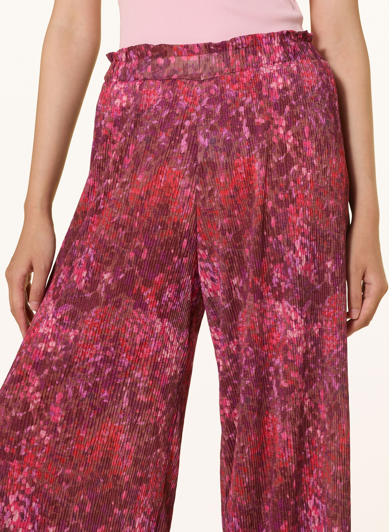 Rich & Royal Marlene-broek: DONKERPAARS / ROZE / ROOD