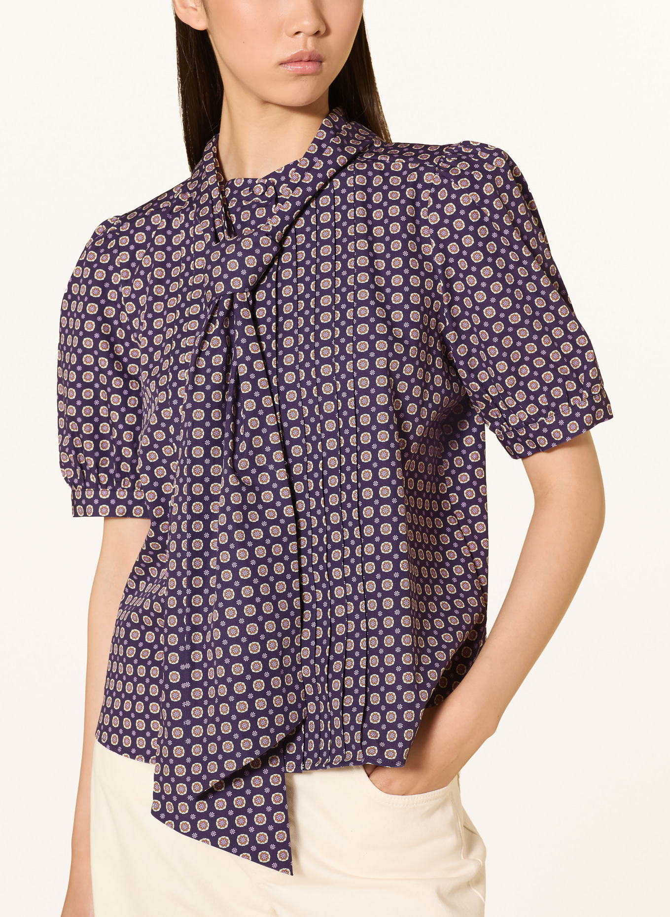 Rich & Royal Blouse with detachable bow: DARK PURPLE / LIGHT PURPLE / ORANGE