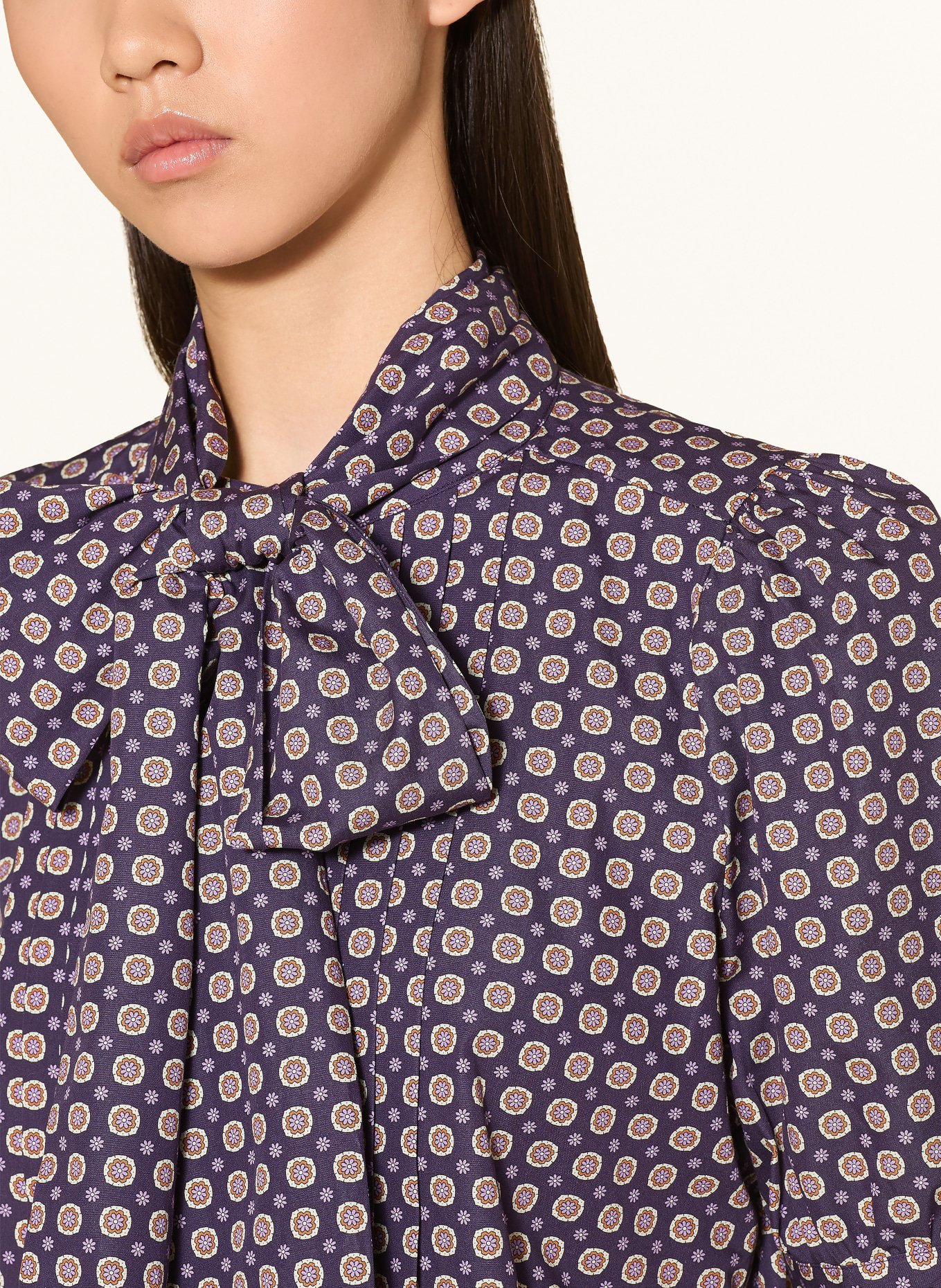 Rich & Royal Blouse with detachable bow: DARK PURPLE / LIGHT PURPLE / ORANGE
