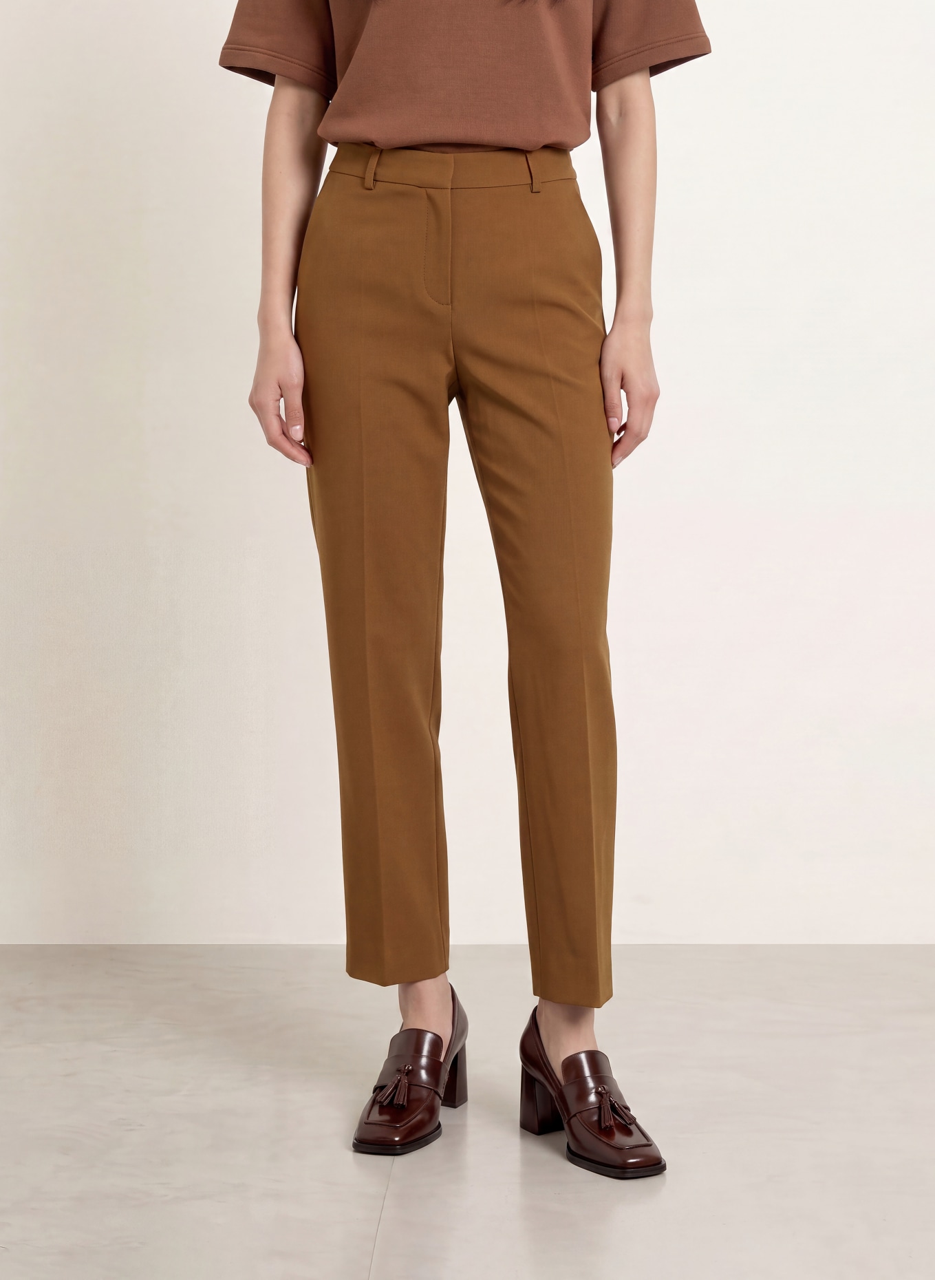 Rich & Royal Pantalon 7/8: MARRON CLAIR