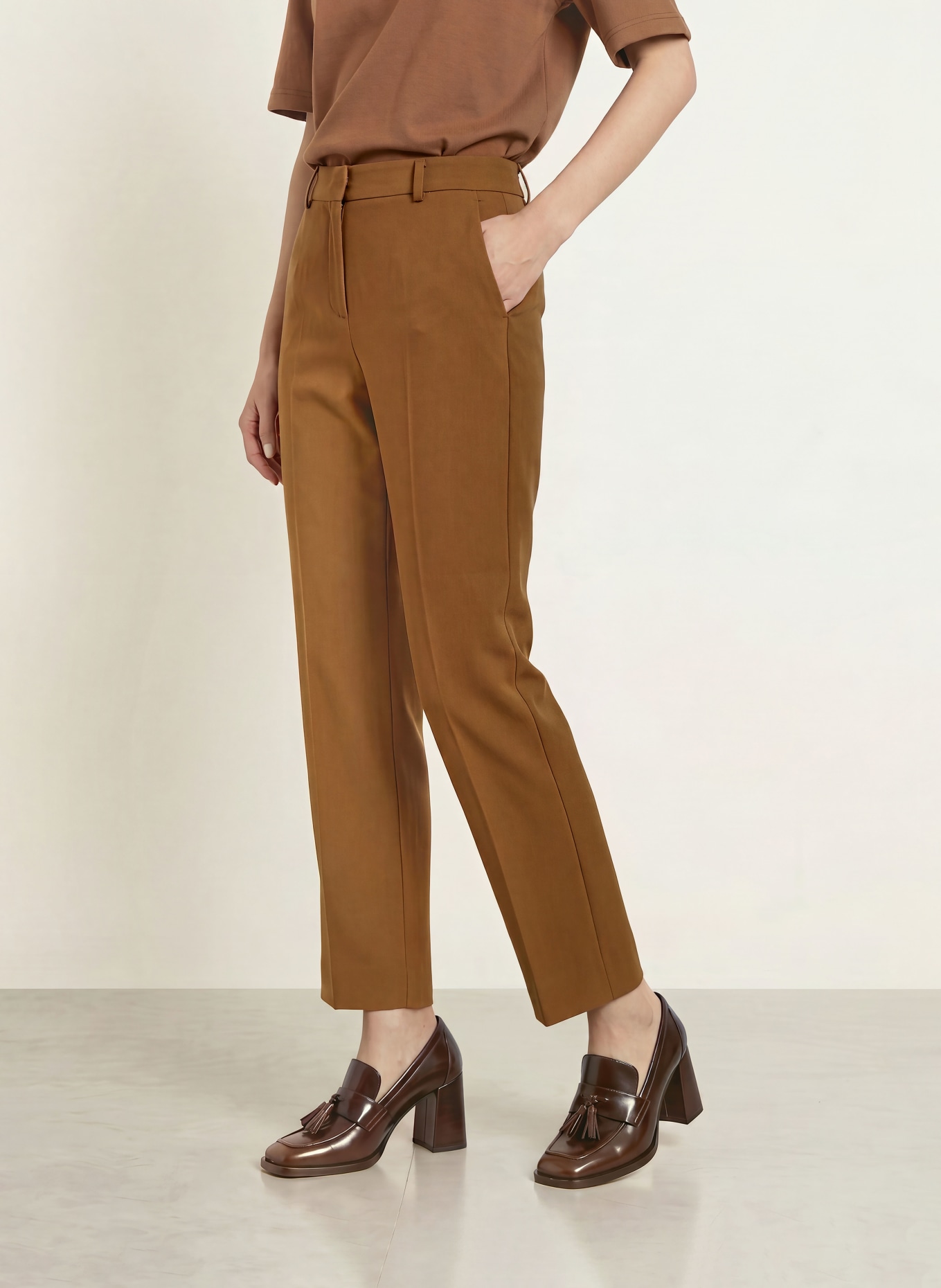 Rich & Royal Pantalon 7/8: MARRON CLAIR