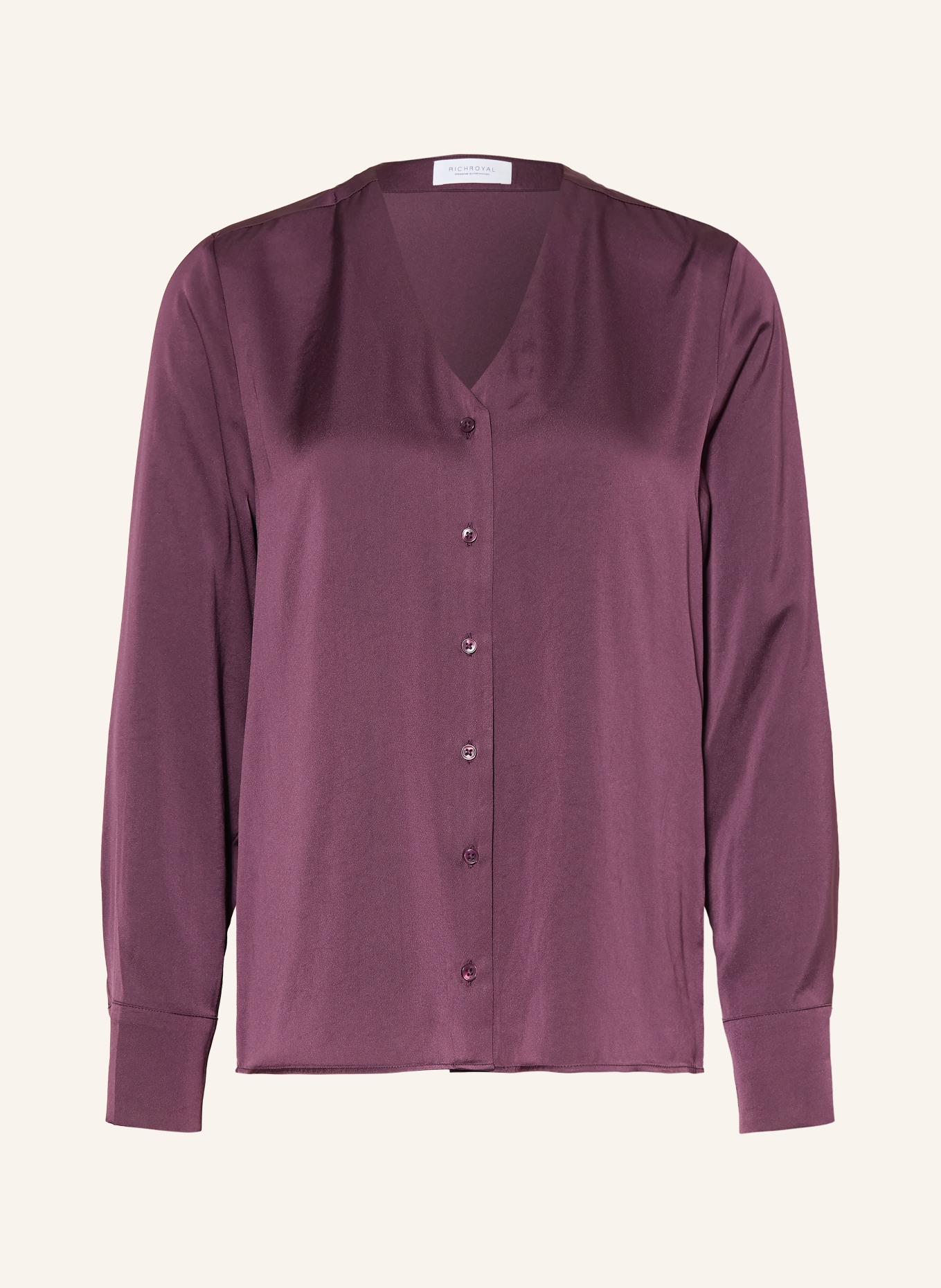 Rich & Royal Satijnen blouse: DONKERPAARS