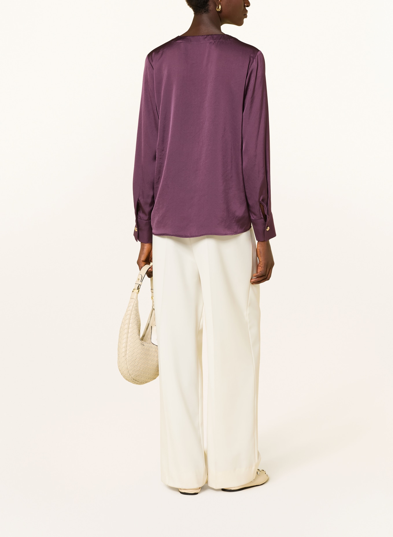 Rich & Royal Satijnen blouse: DONKERPAARS
