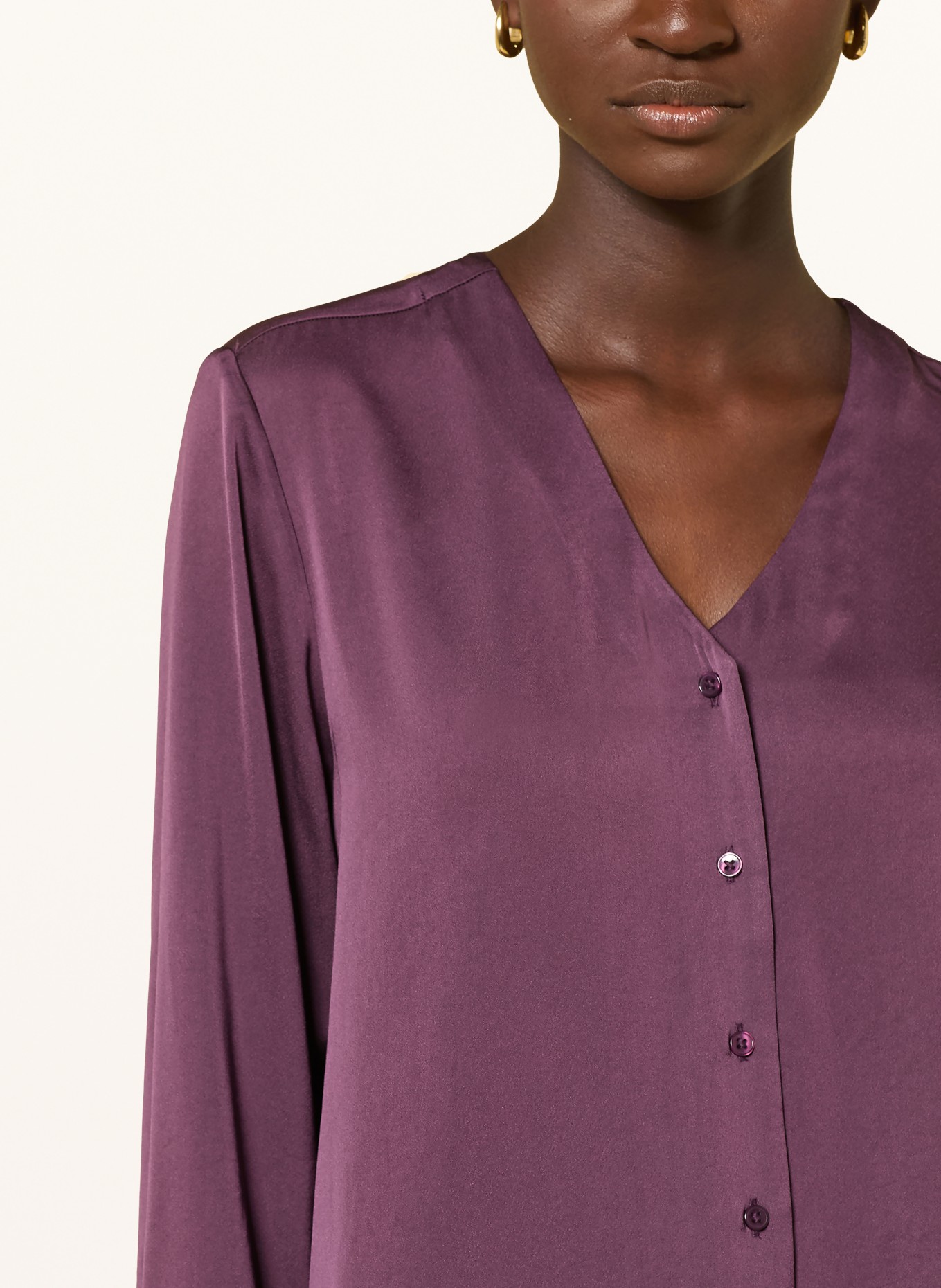 Rich & Royal Satijnen blouse: DONKERPAARS