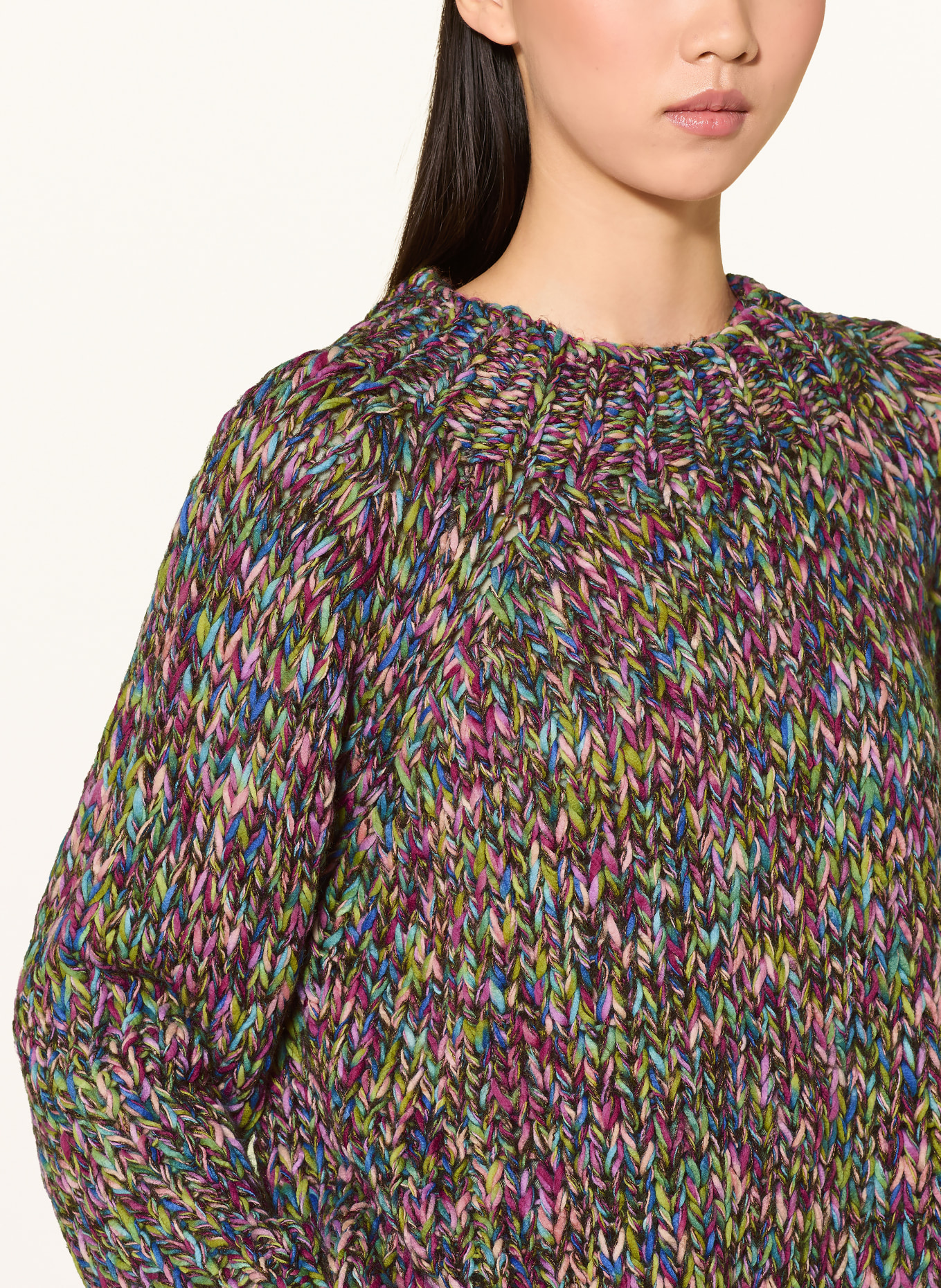 Rich & Royal Pullover: BRAUN / FUCHSIA / GRÜN