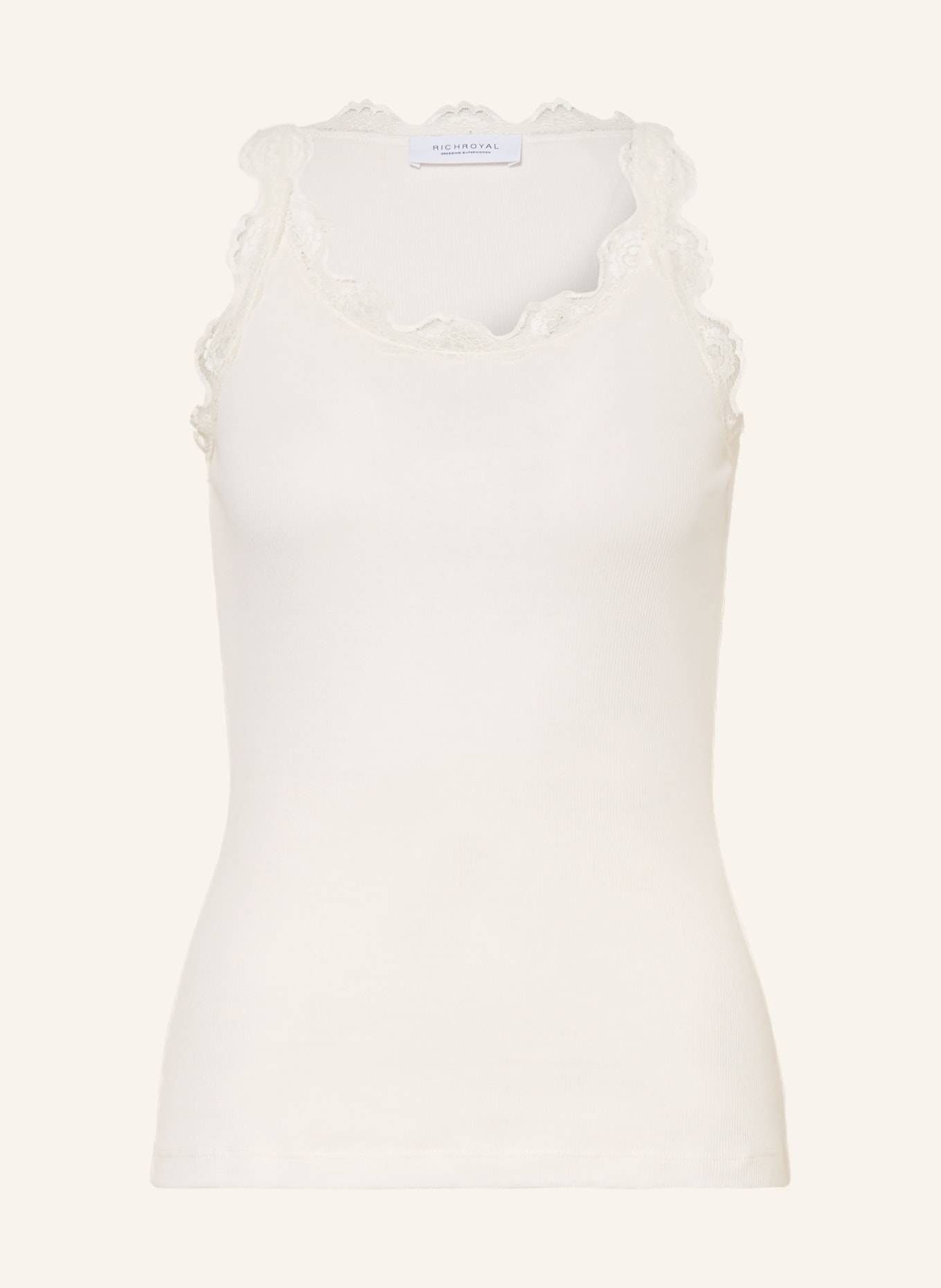 Rich & Royal Top mit Spitze: WEISS