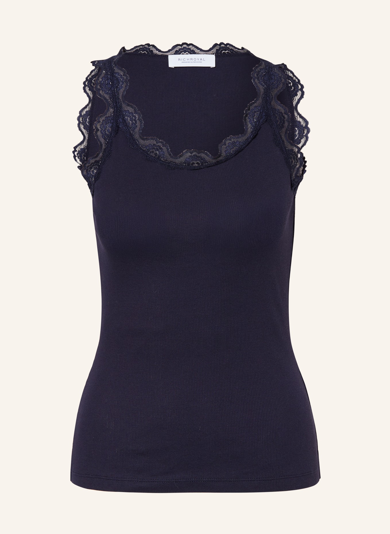 Rich & Royal Top mit Spitze: DUNKELBLAU