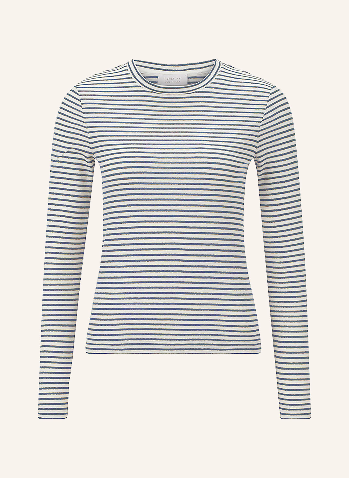 Rich & Royal Long-sleeve shirt with glitter yarn: BLUE / WHITE