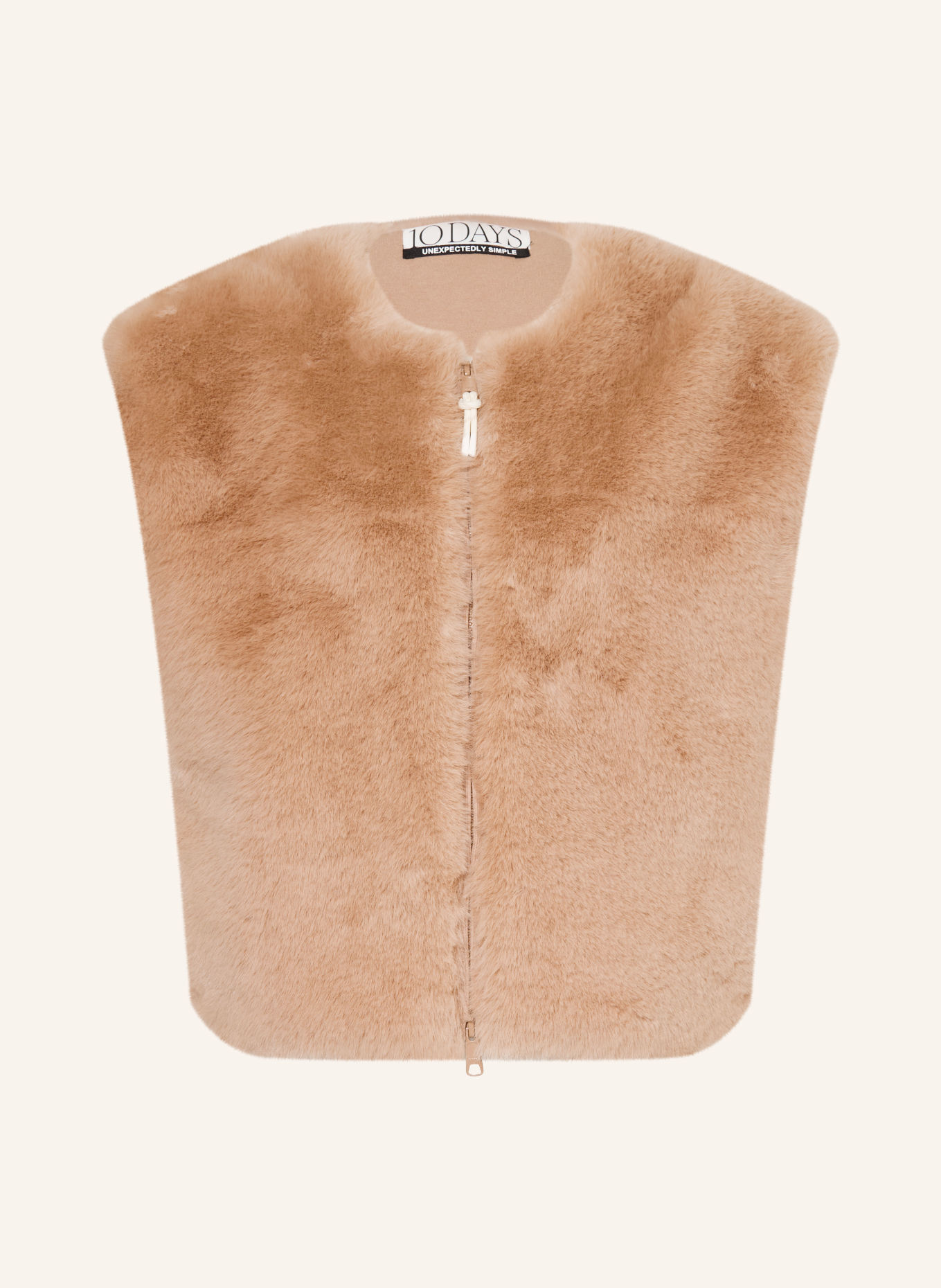 10DAYS Bodywarmer van imitatiebont: CAMEL