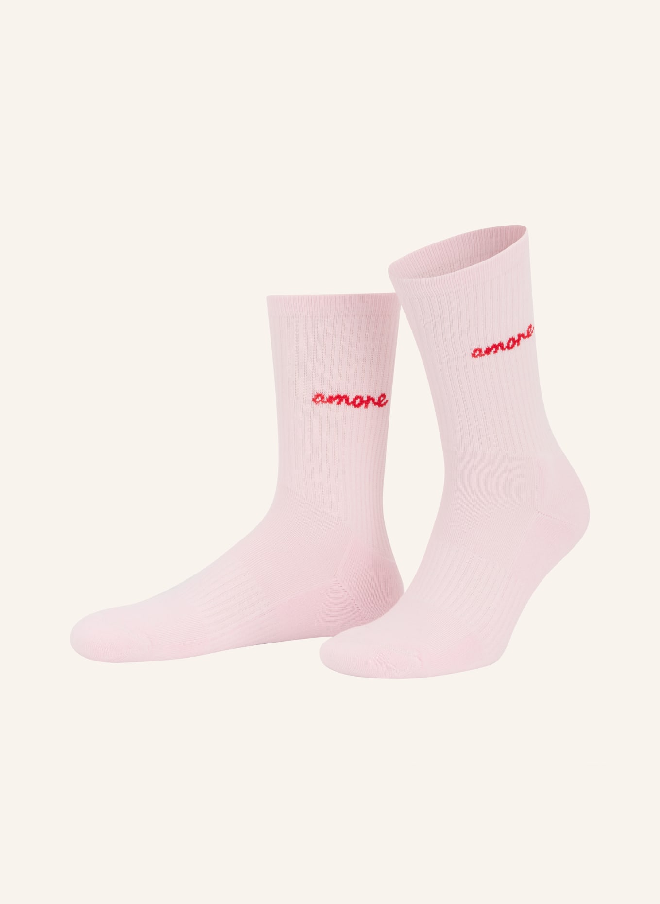 NBDC AMORE Socks: LIGHT PINK / RED