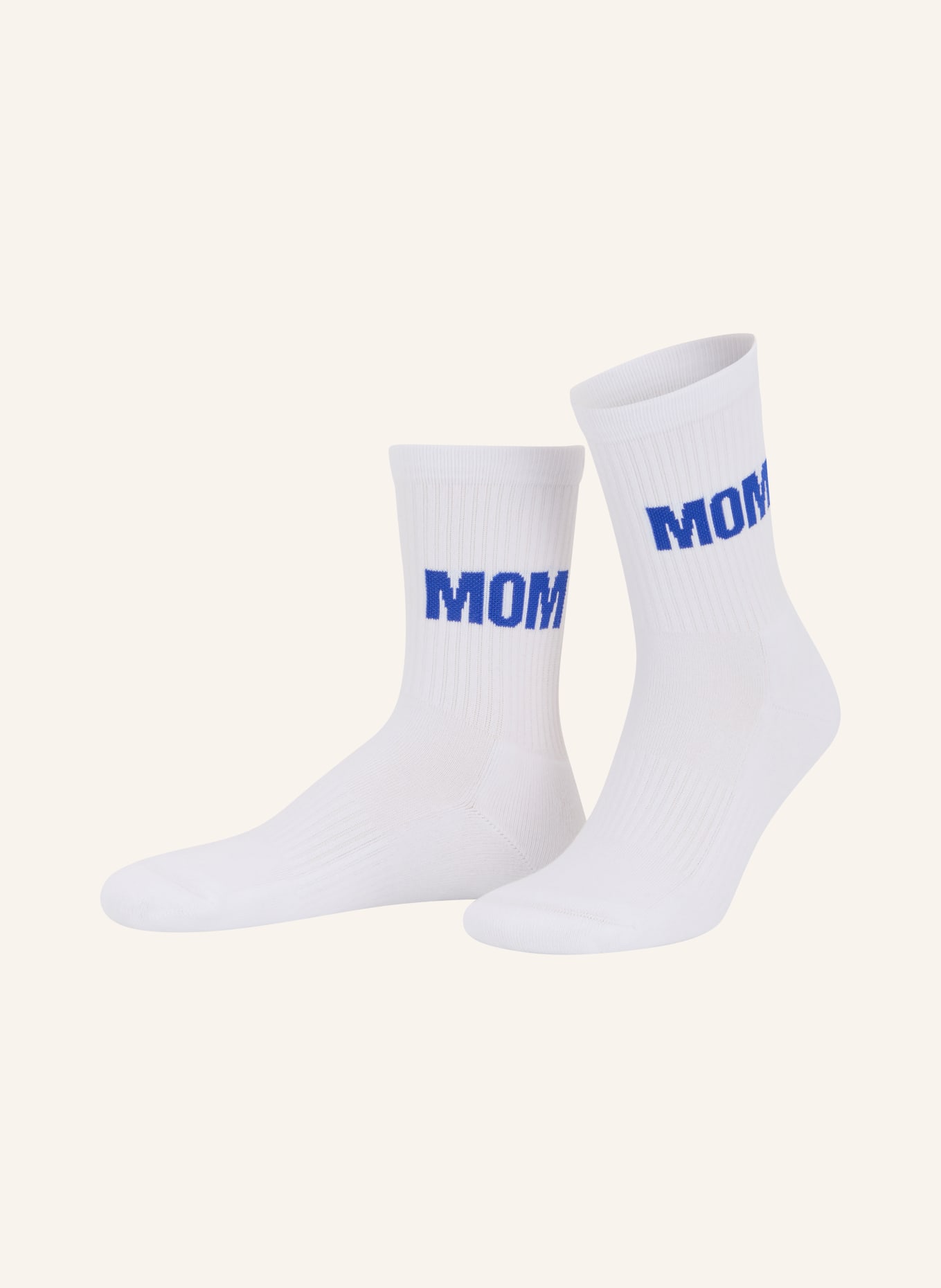 NBDC MOM Blue Socks: WHITE / BLUE
