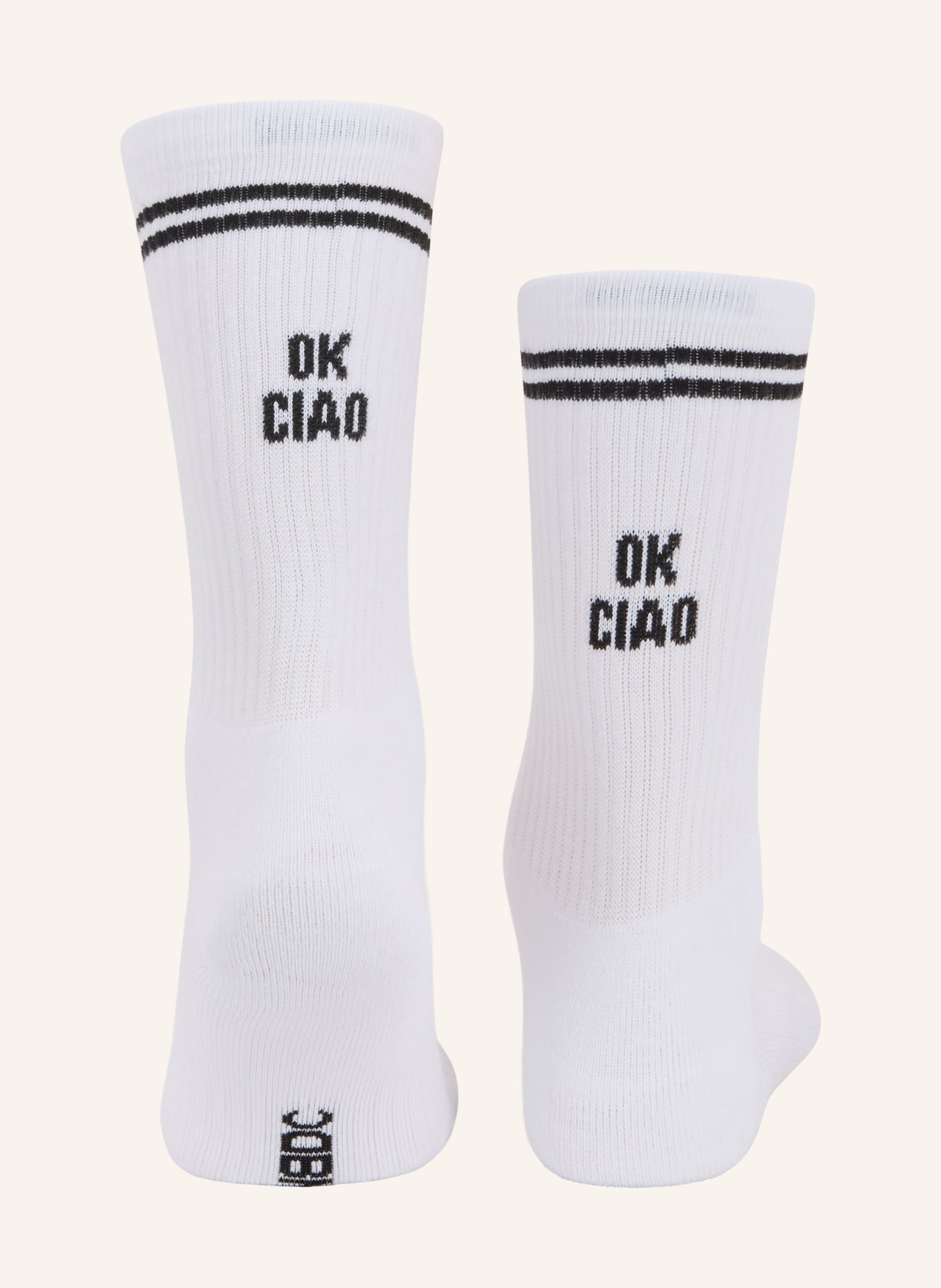 NBDC Socks OK CIAO RETRO: WHITE / BLACK