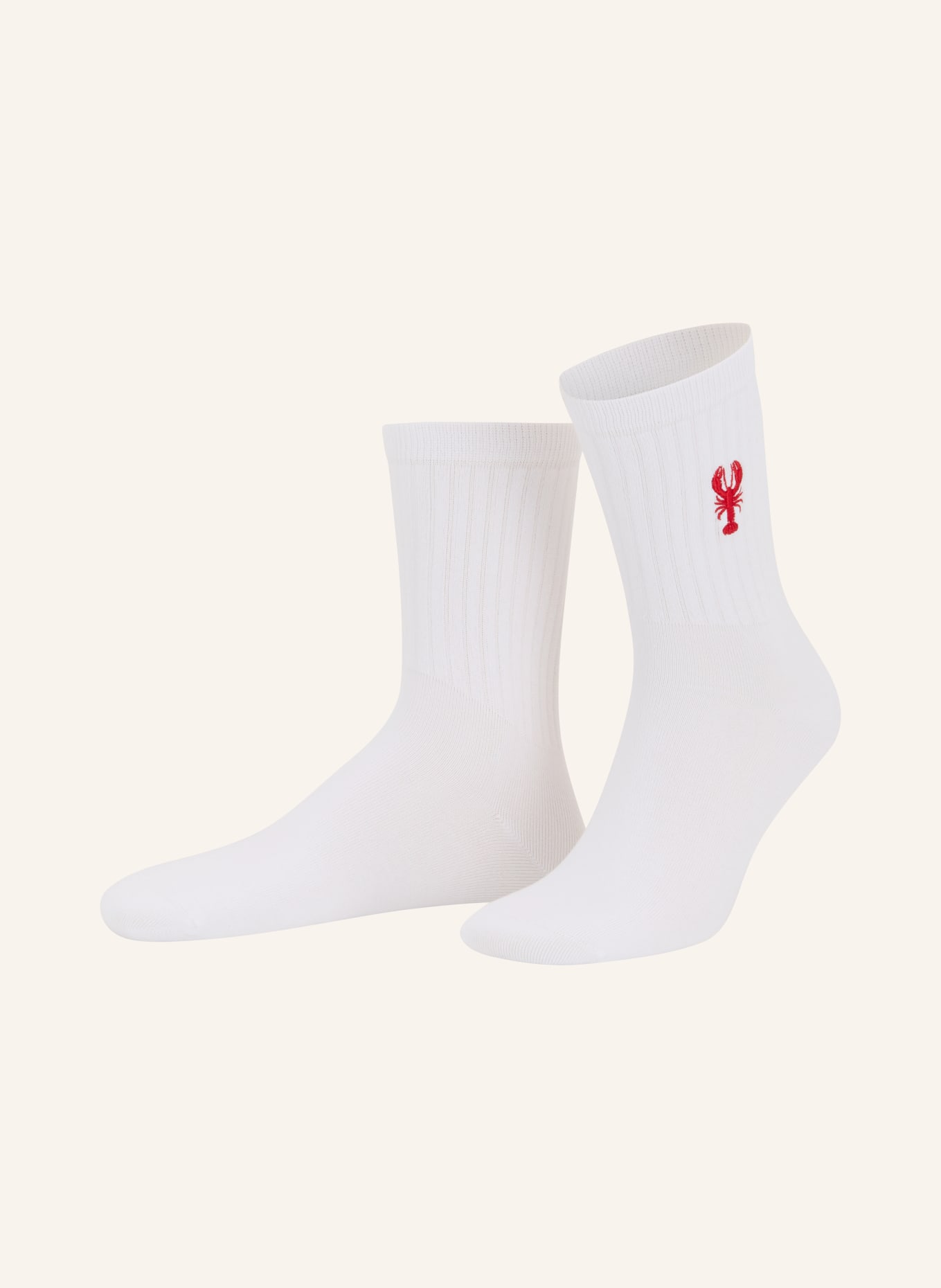 NBDC LOBSTER Socks: WHITE / RED
