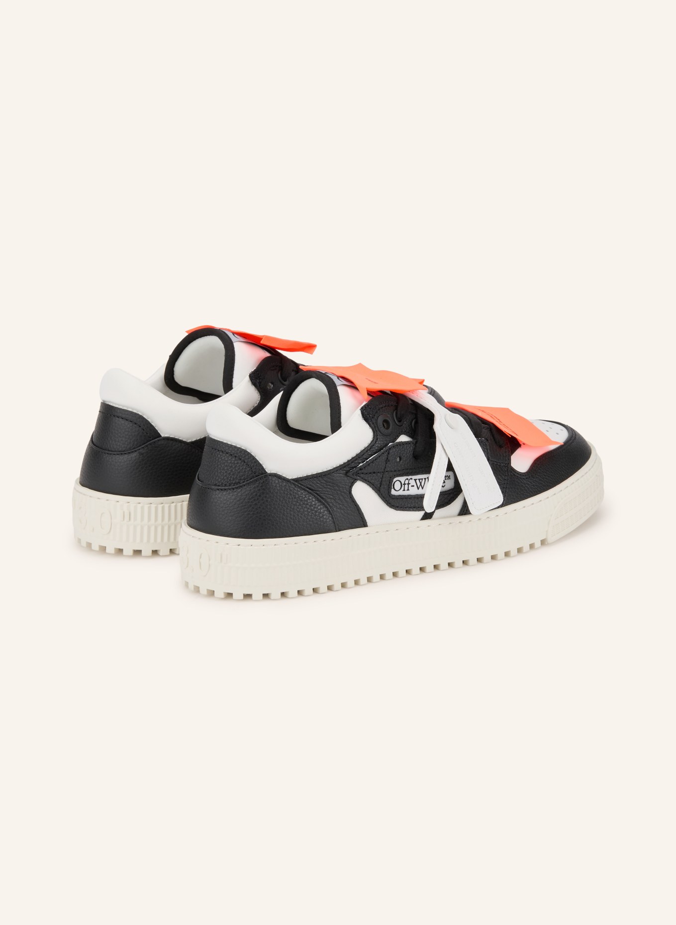 Off-White Sneaker 3.0 COURT: SCHWARZ / NEONROT / WEISS