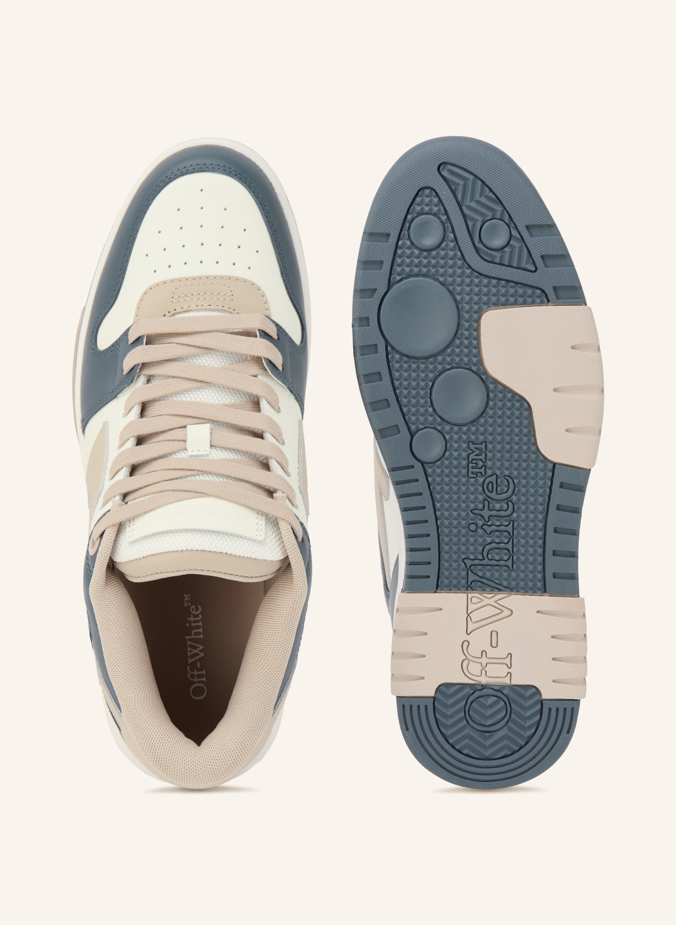 Off-White Sneaker OUT OFF OFFICE: PETROL / BEIGE / CREME