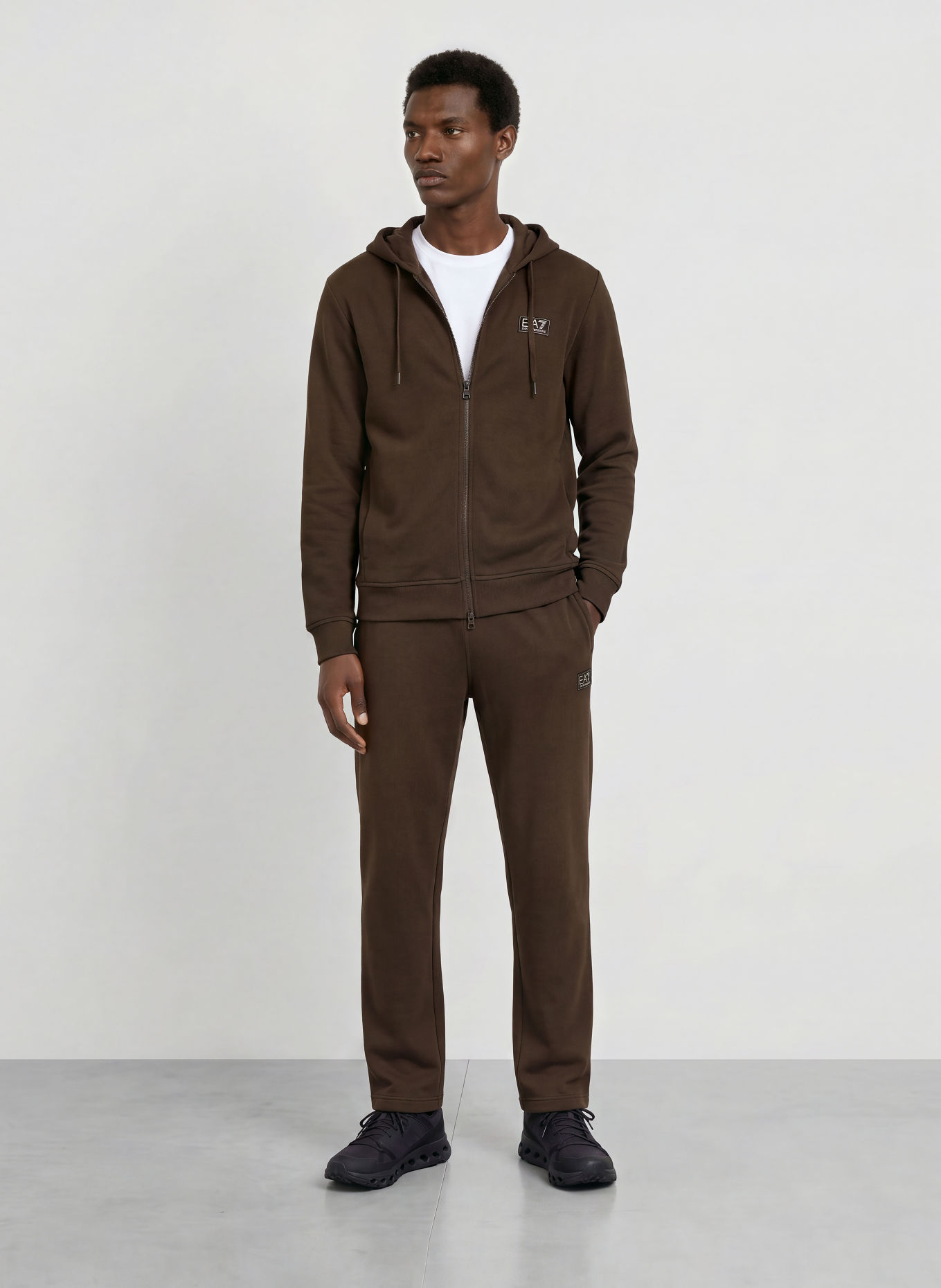 EA7 EMPORIO ARMANI Sweat zippé: MARRON