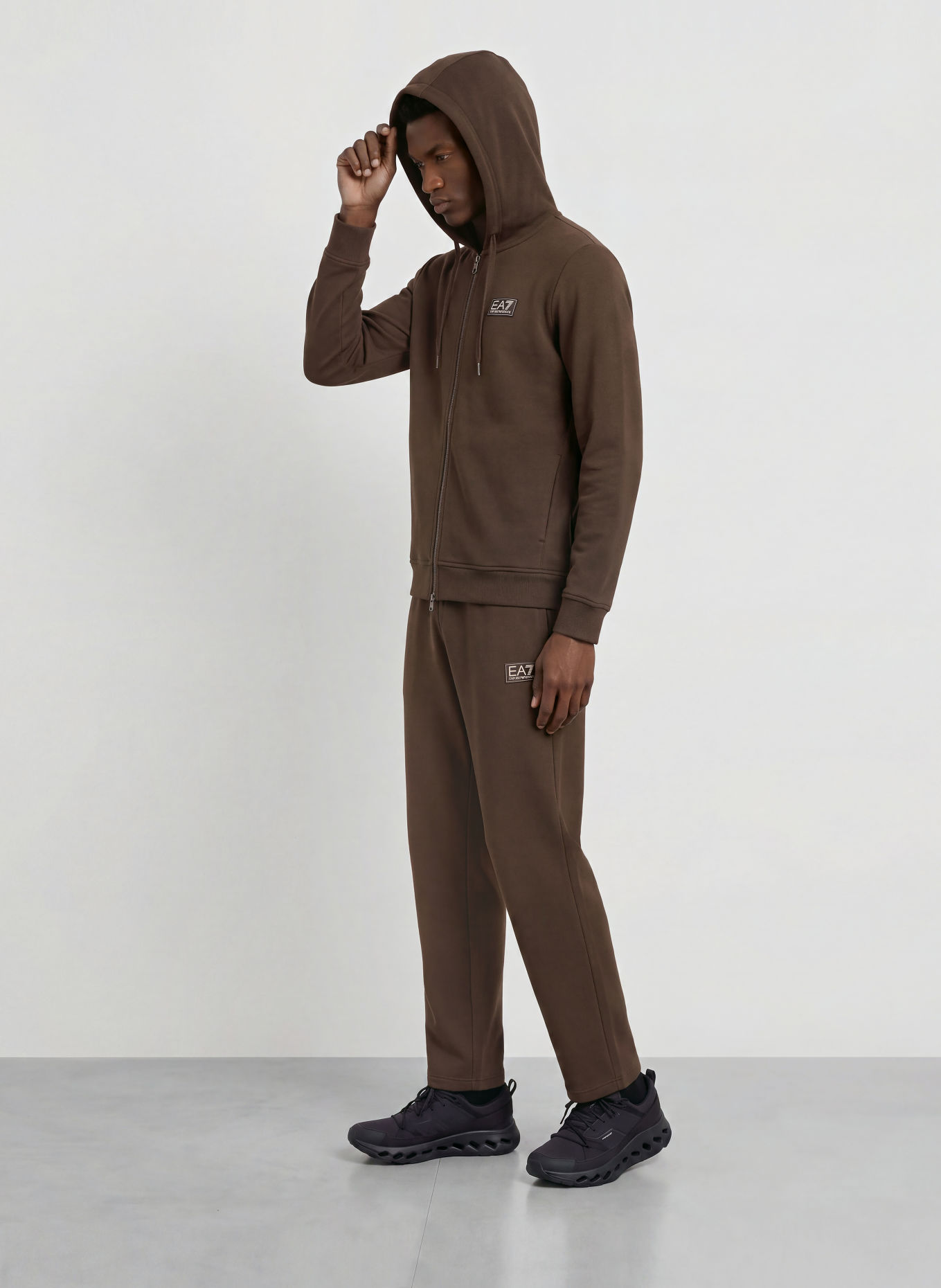 EA7 EMPORIO ARMANI Sweat zippé: MARRON