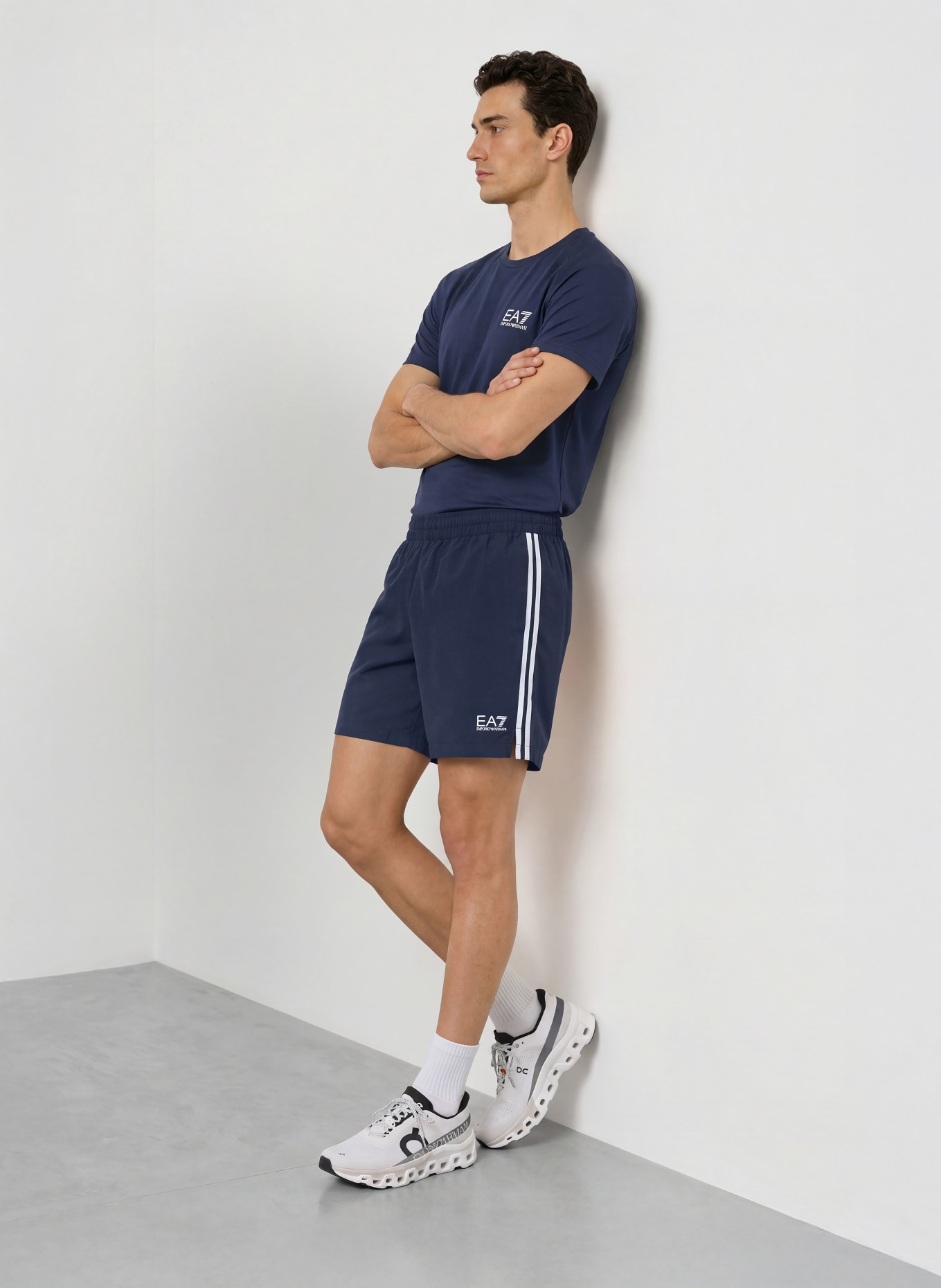 EA7 EMPORIO ARMANI Tennisshorts TENNIS PRO: DUNKELBLAU / WEISS