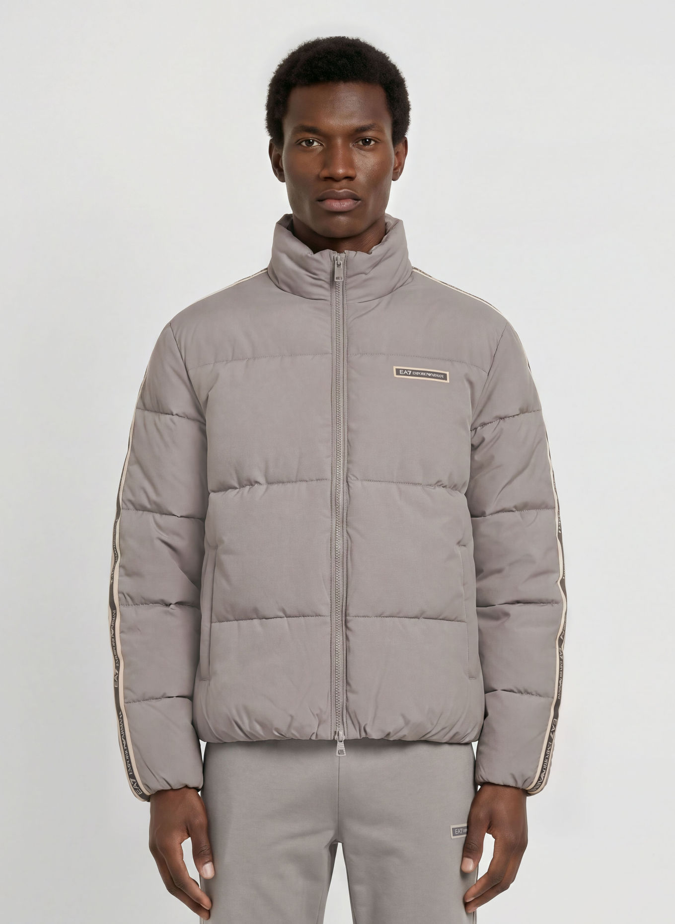 EA7 EMPORIO ARMANI Veste matelassée: GRIS CLAIR