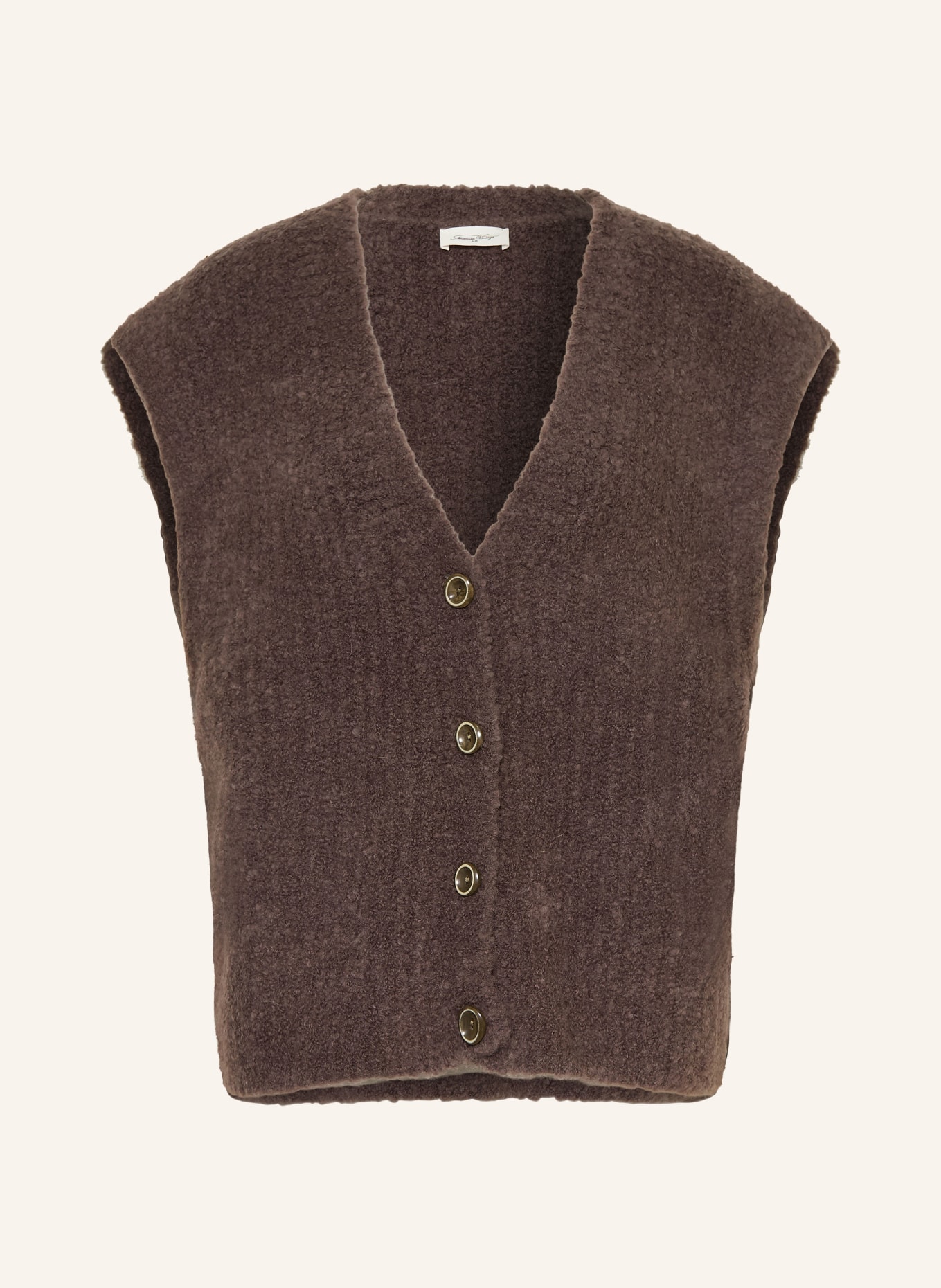 American Vintage Gebreid vest ZOLLY: TAUPE