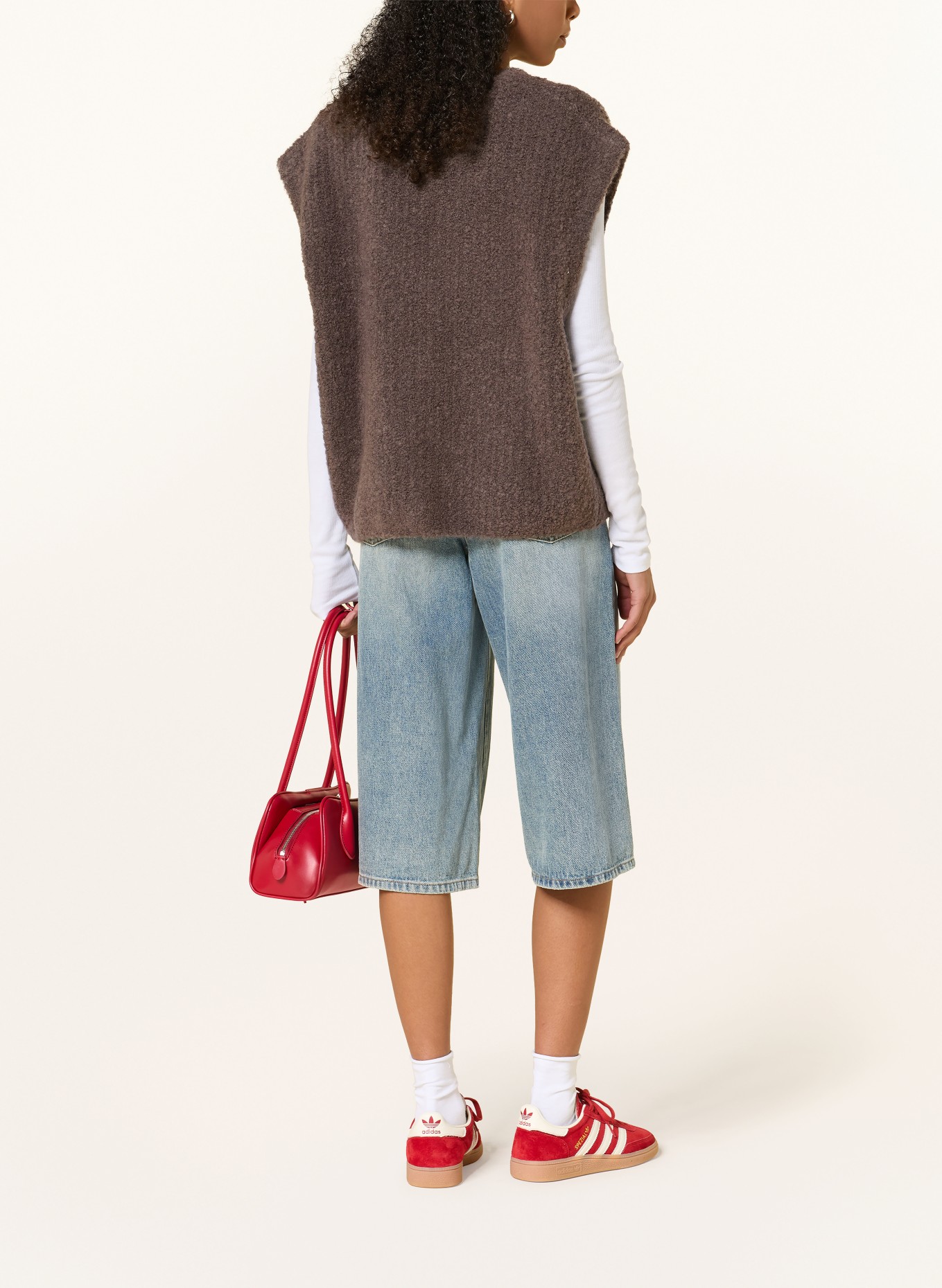 American Vintage Gebreid vest ZOLLY: TAUPE