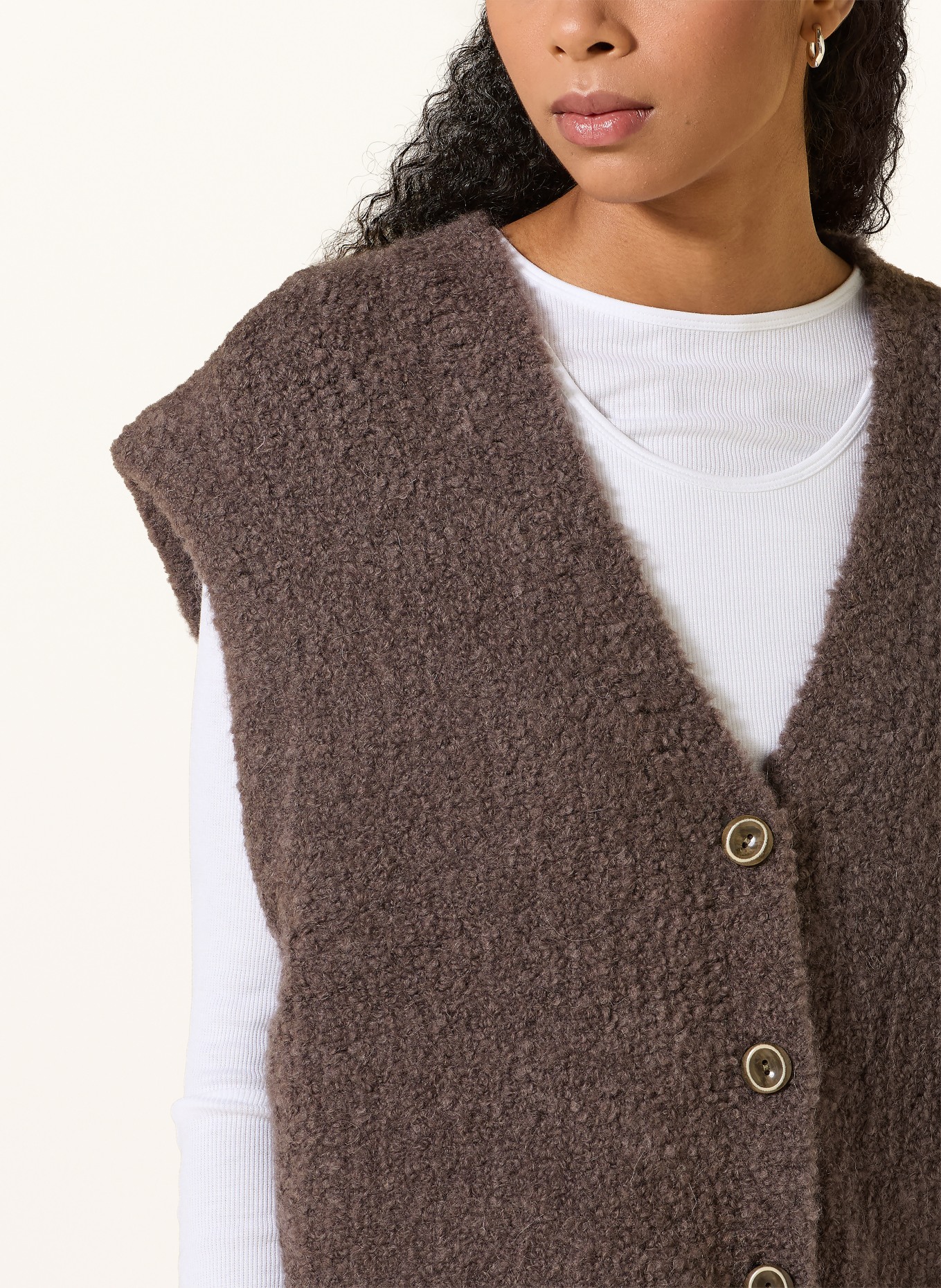 American Vintage Gebreid vest ZOLLY: TAUPE