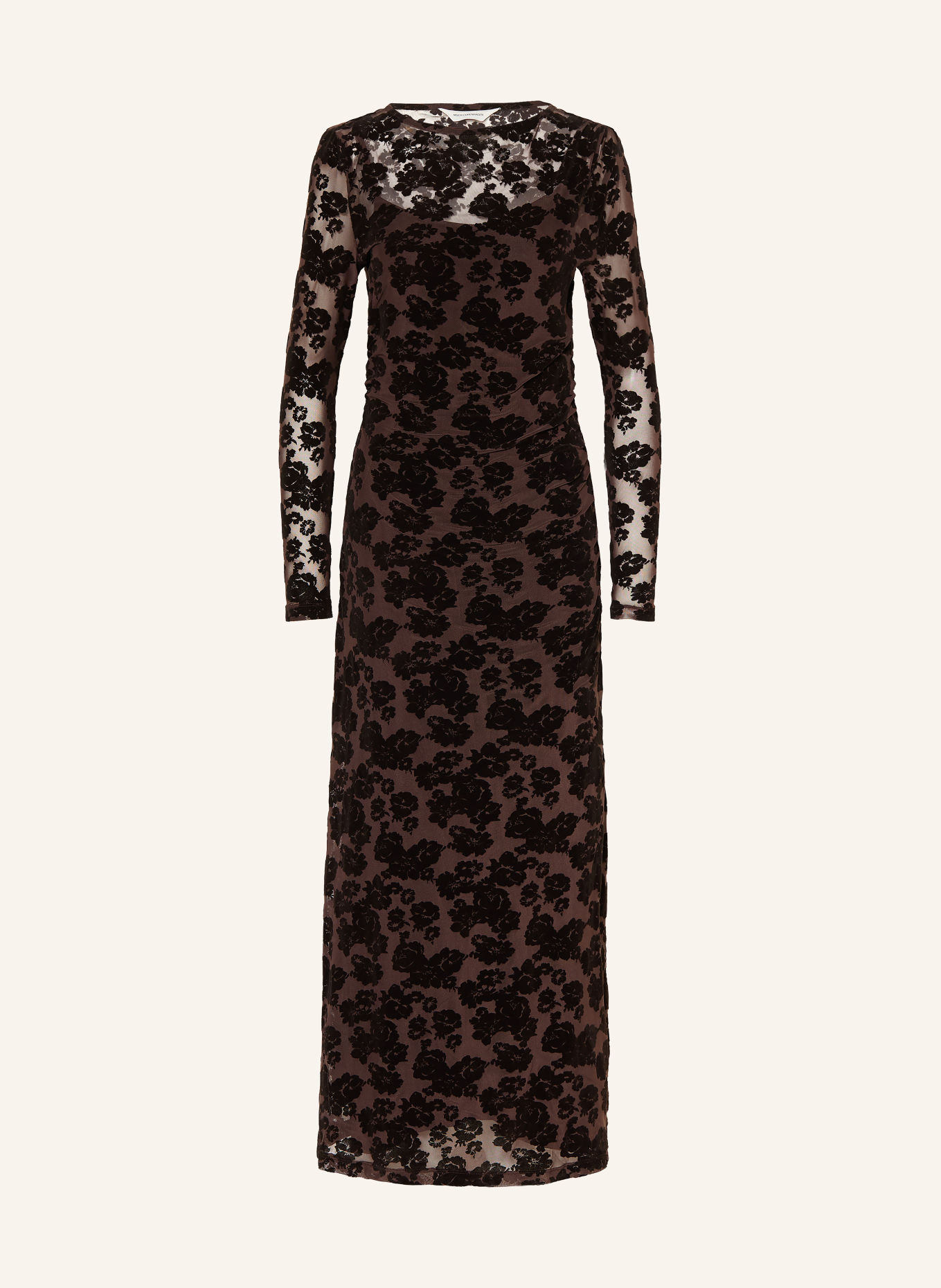 MSCH COPENHAGEN Mesh-Kleid MSCHISA ILLENORA: GRAU / SCHWARZ
