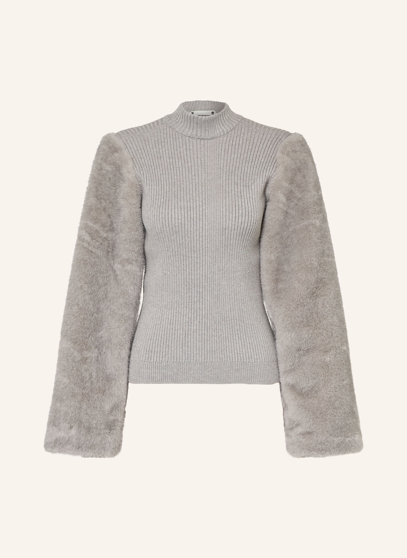 co'couture Svetry ELISABETHCC z kombinace materiálů: ŠEDÁ