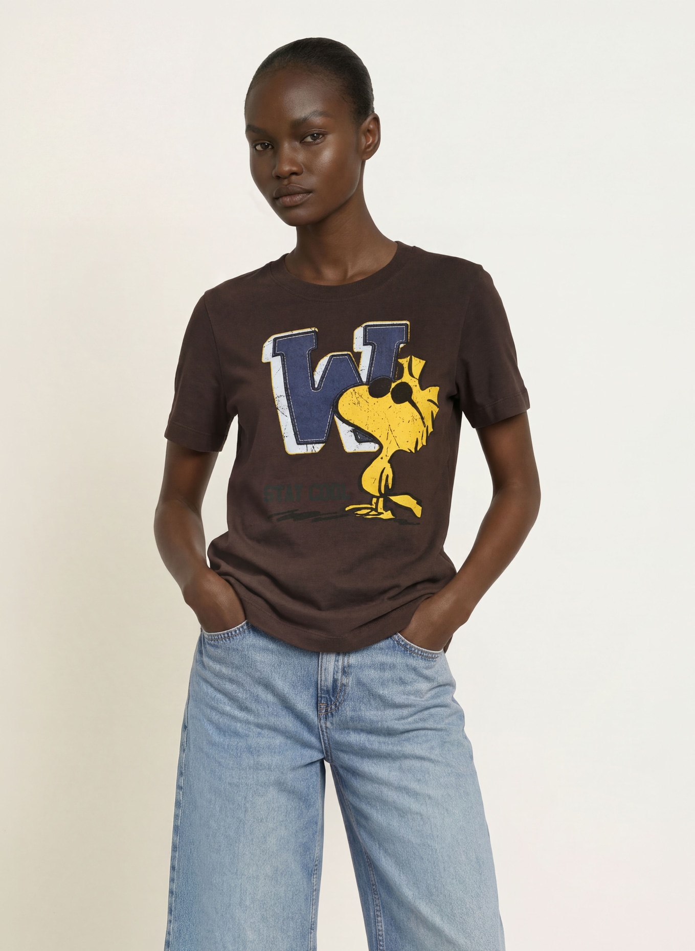FrogBox T-shirt: CIEMNOBRĄZOWY / ŻÓŁTY / GRANATOWY