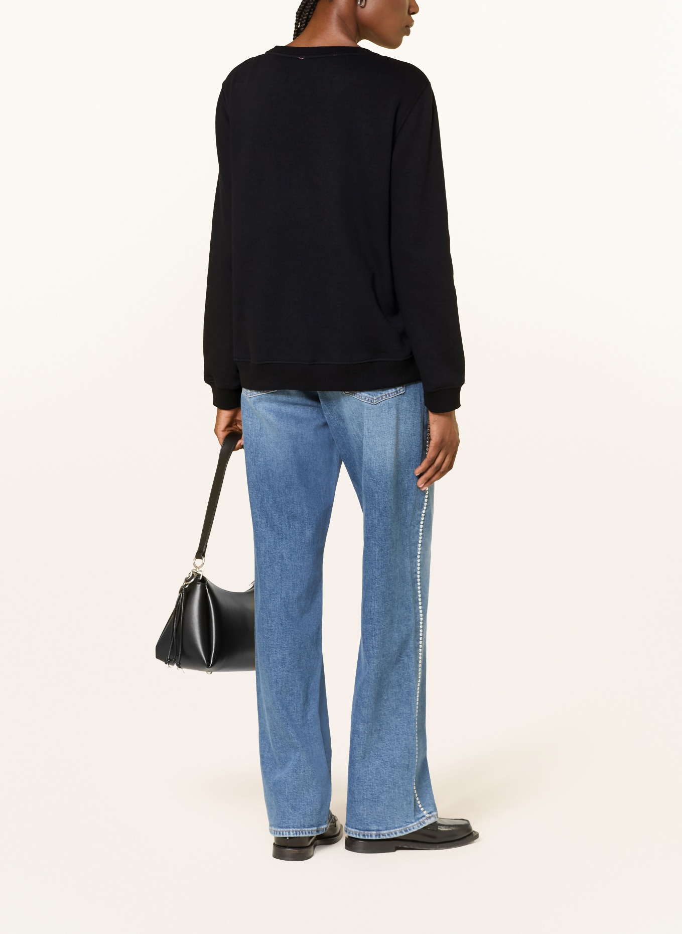 FrogBox Sweatshirt avec strass: NOIR / JAUNE / BLEU FONCÉ
