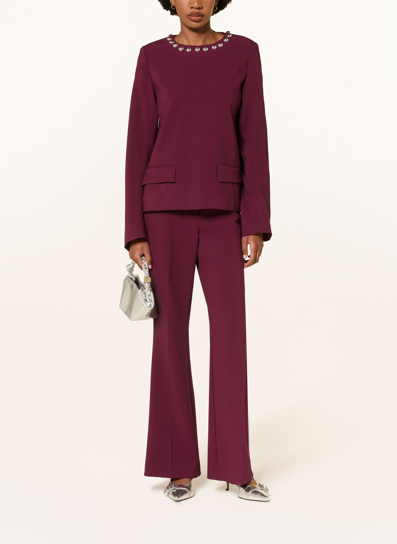ESSENTIEL ANTWERP Bootcut-Hose KEEN: DUNKELLILA