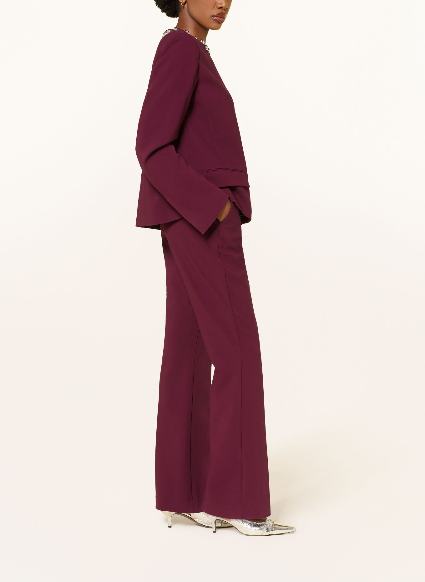ESSENTIEL ANTWERP Bootcut-Hose KEEN: DUNKELLILA