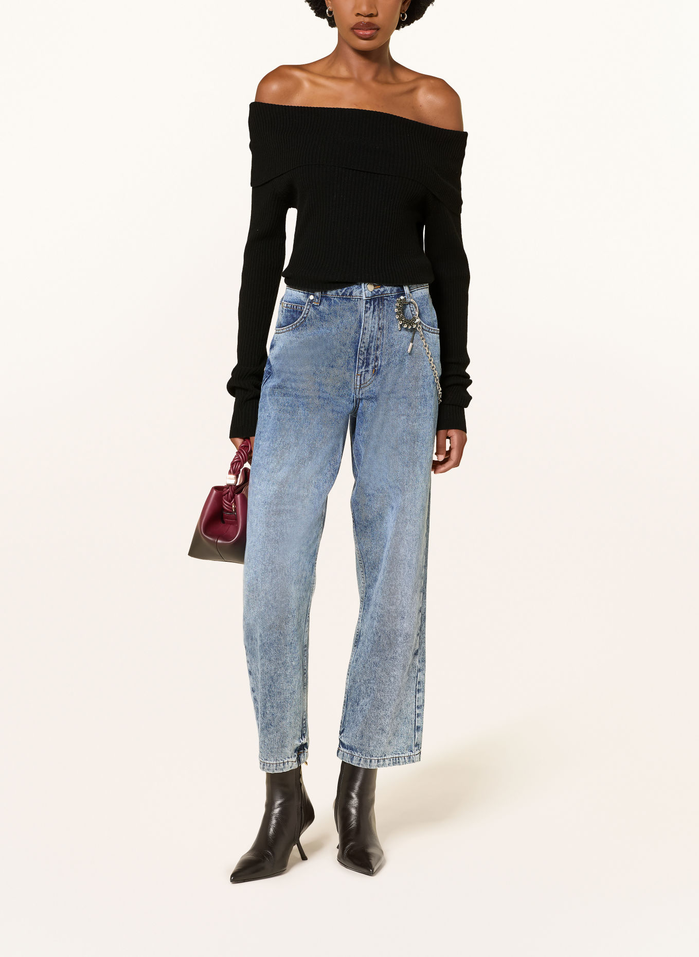 ESSENTIEL ANTWERP Off-Shoulder-Pullover KILLY: SCHWARZ