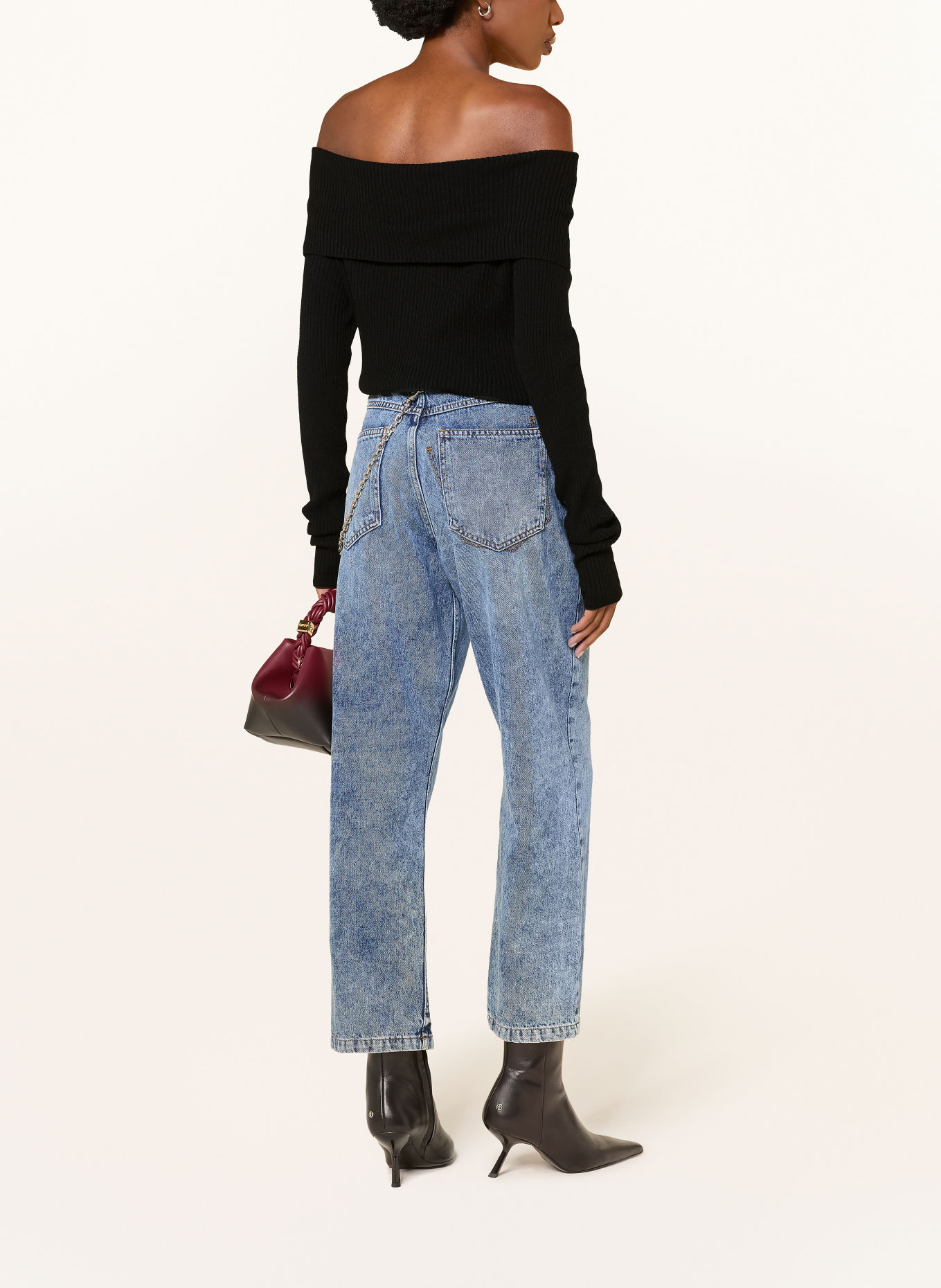 ESSENTIEL ANTWERP Off-Shoulder-Pullover KILLY: SCHWARZ